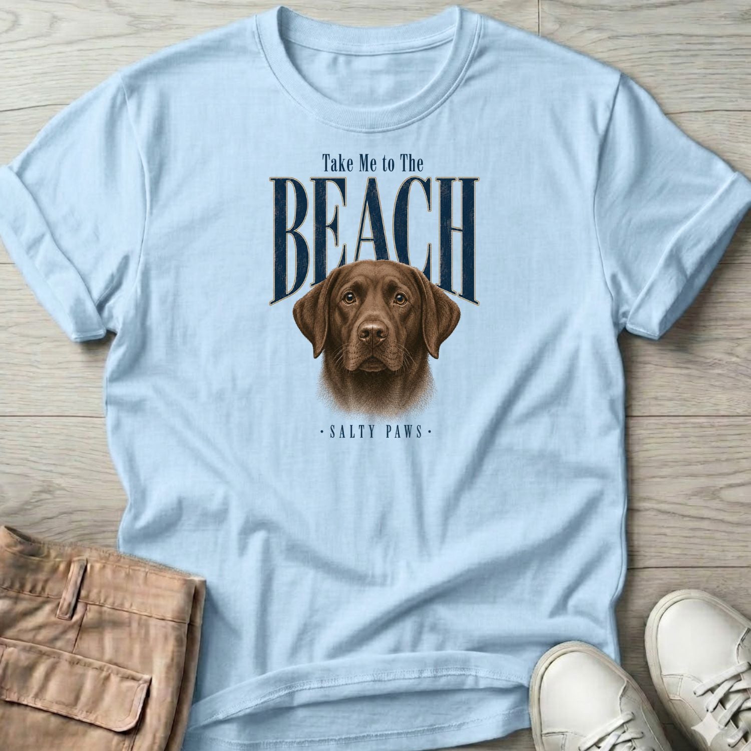 Chocolate Labrador Take me to the Beach Dog T-Shirt