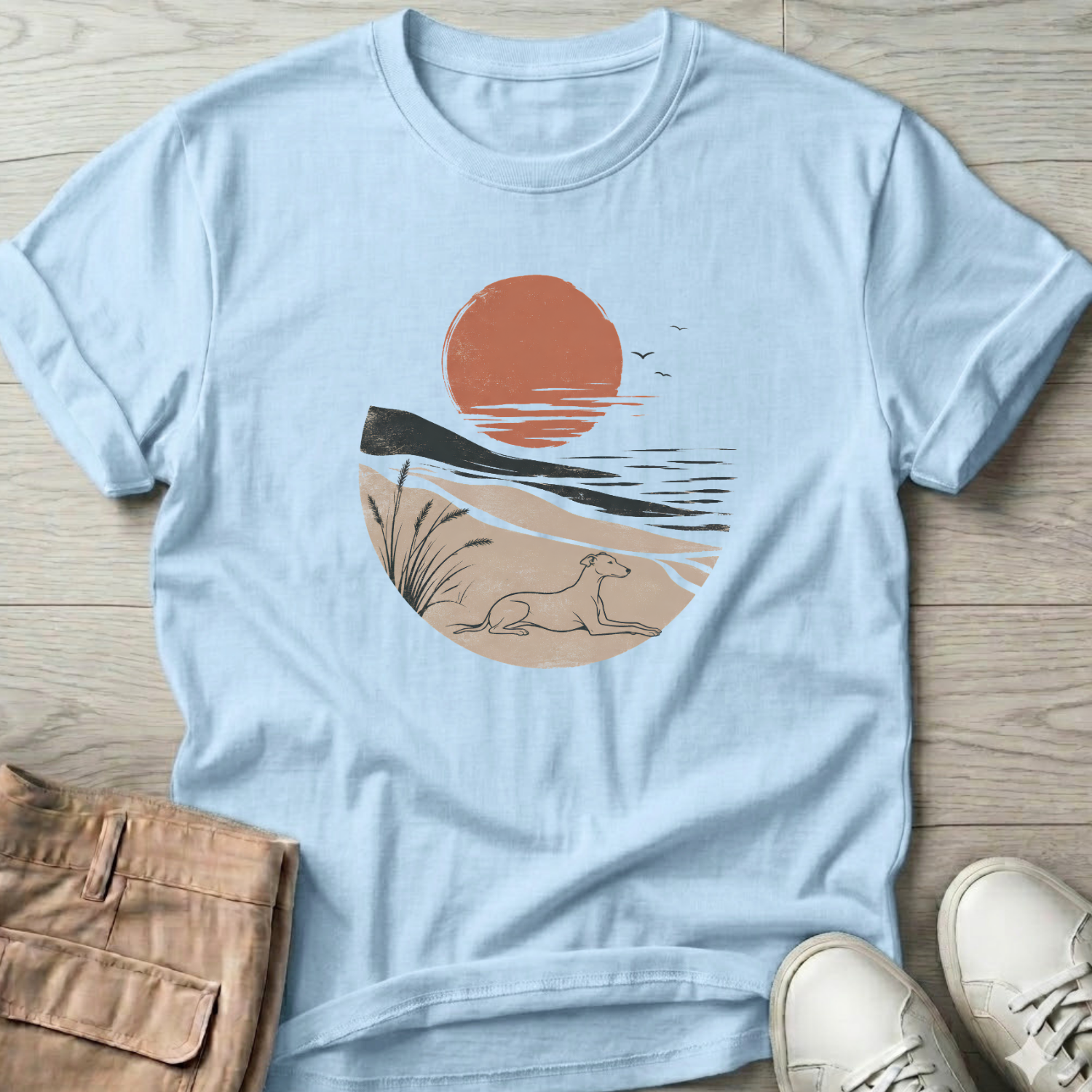 Abstract Greyhound Beach T-Shirt