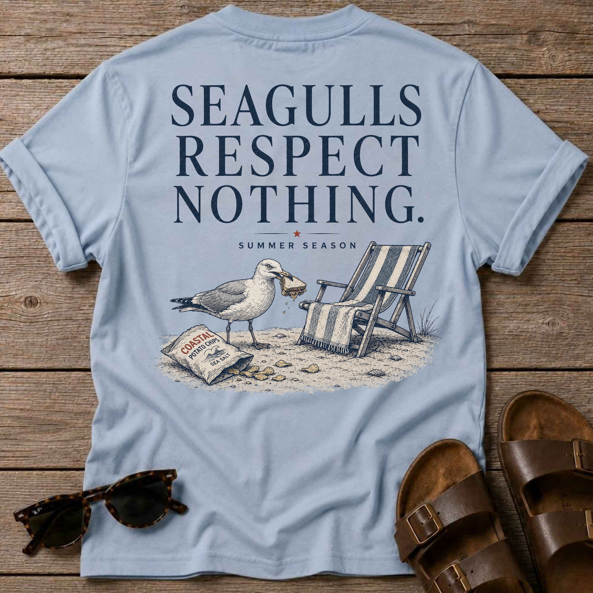 Seagulls respect nothing Back T-Shirt