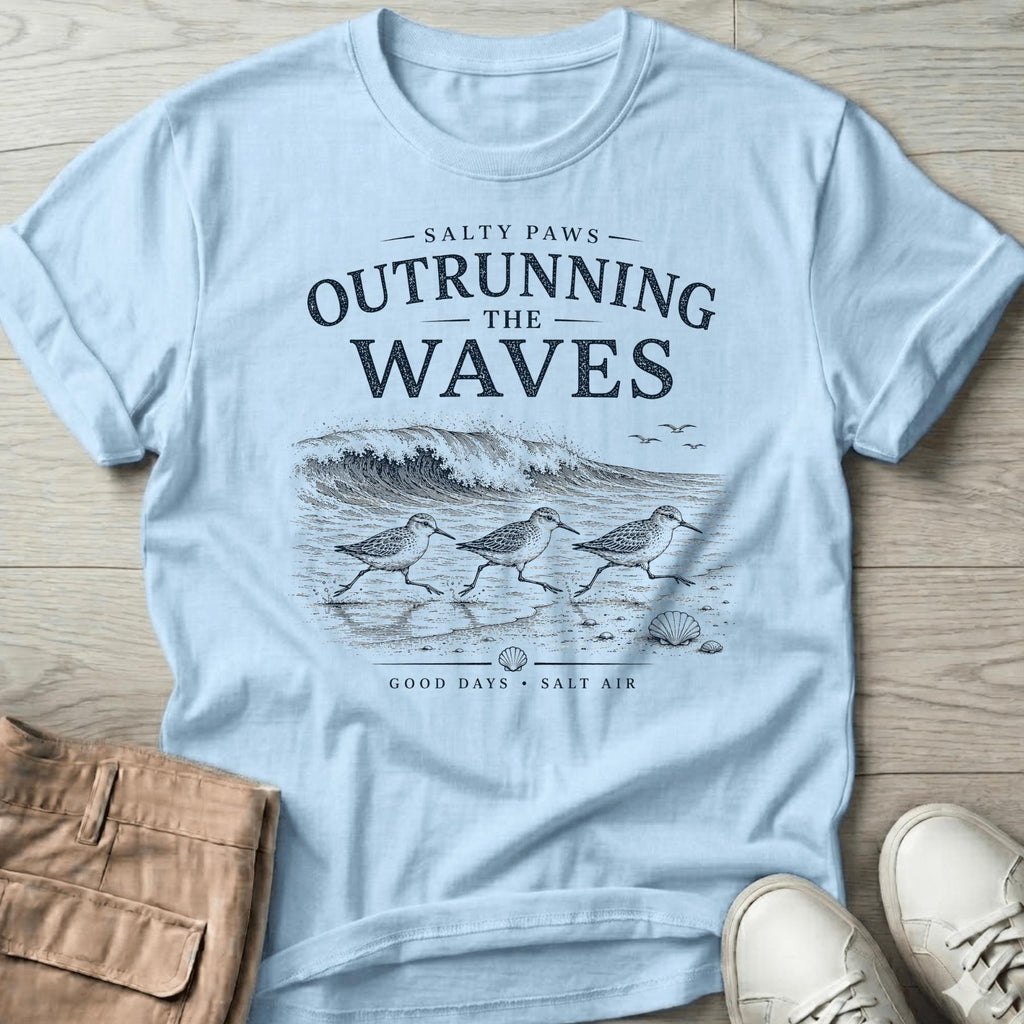 Outrunning the Waves Sandpipers T-Shirt Vacation