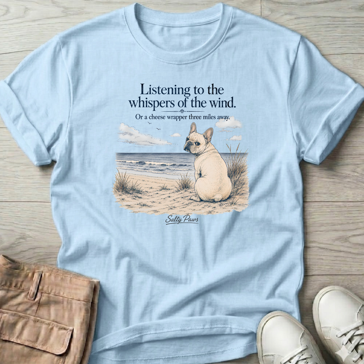 Listening Frenchie (cheese wrapper) T-Shirt