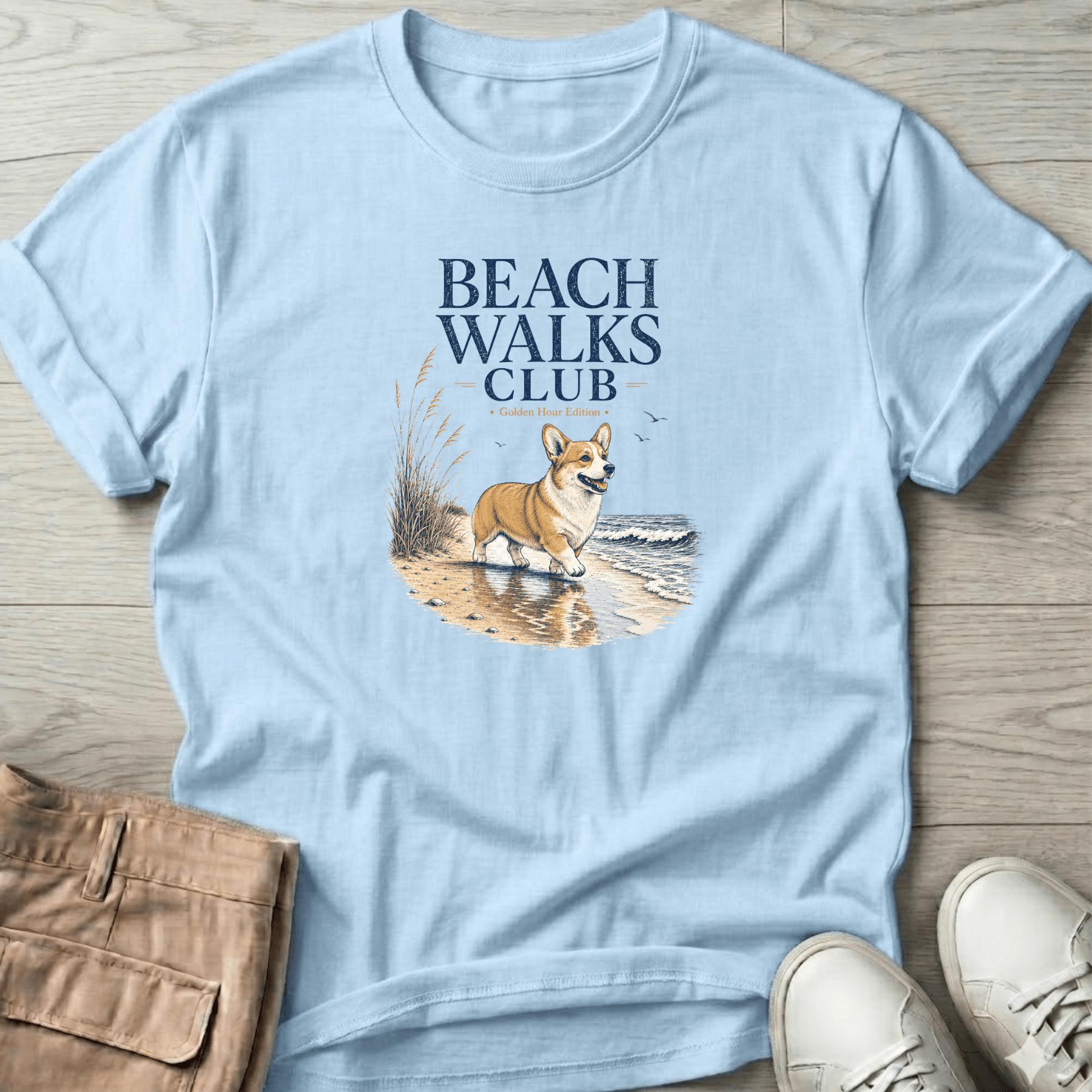 Corgi Beach Walks Club T-Shirt Vacation