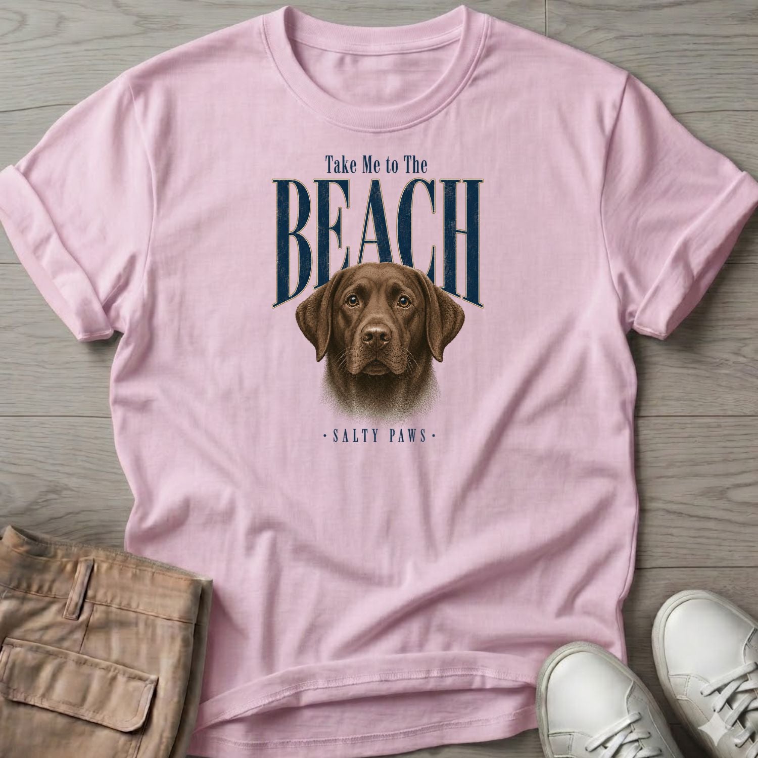 Chocolate Labrador Take me to the Beach Dog T-Shirt