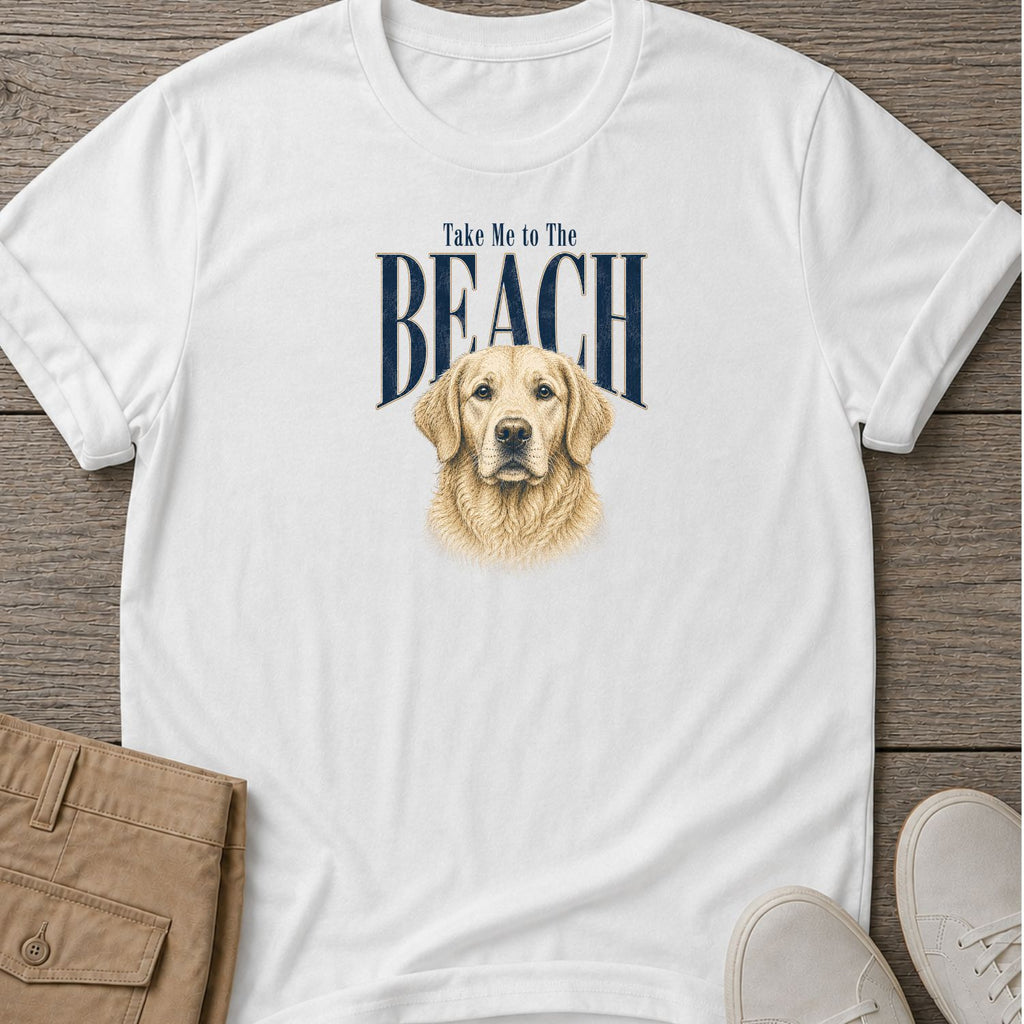 Golden Retriever Take me to the Beach Dog T-Shirt