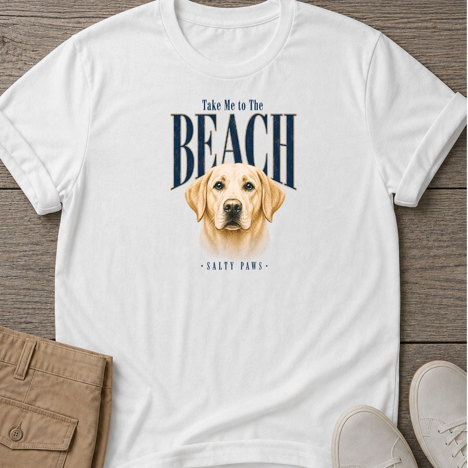 Yellow Labrador Take me to the Beach Dog T-Shirt