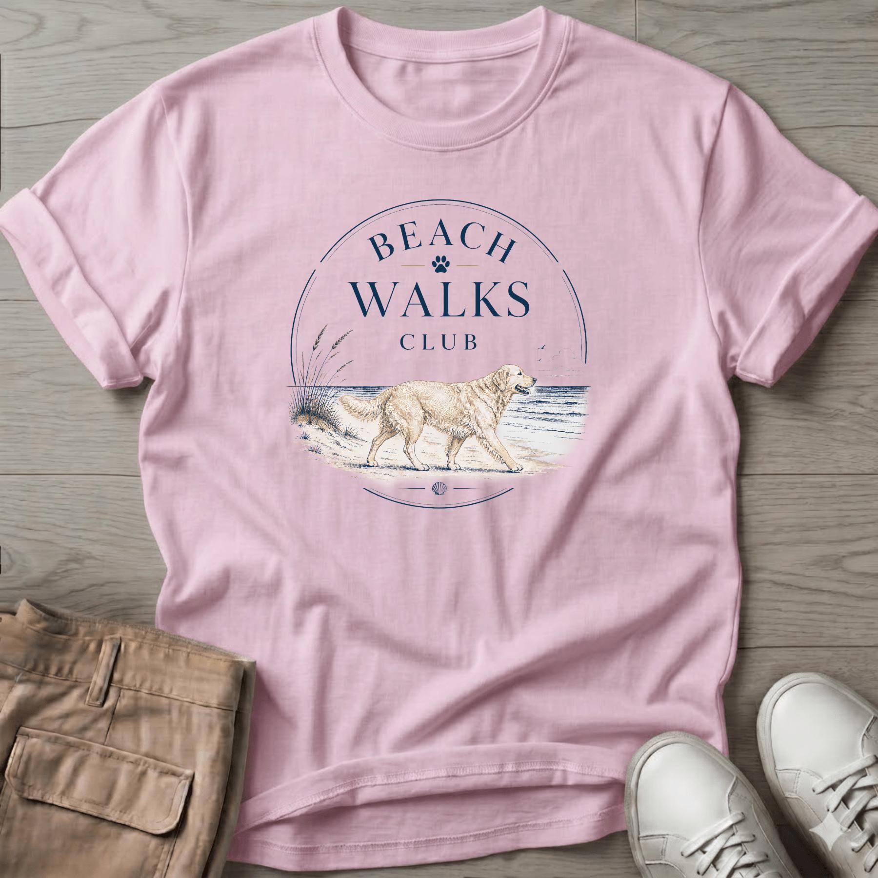 Beach Walk Golden Retriever T-Shirt