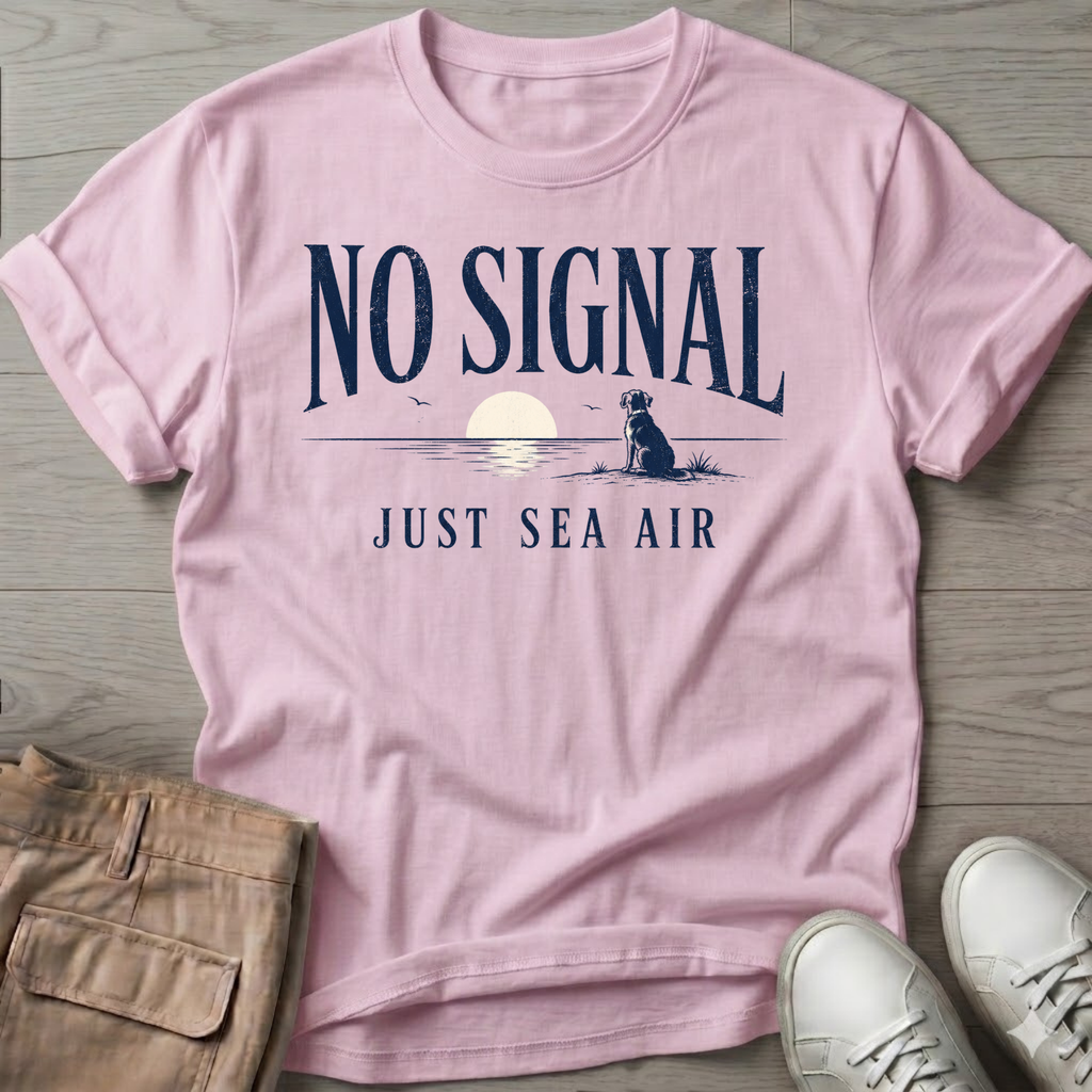 No Signal Sea Air Dog T-Shirt