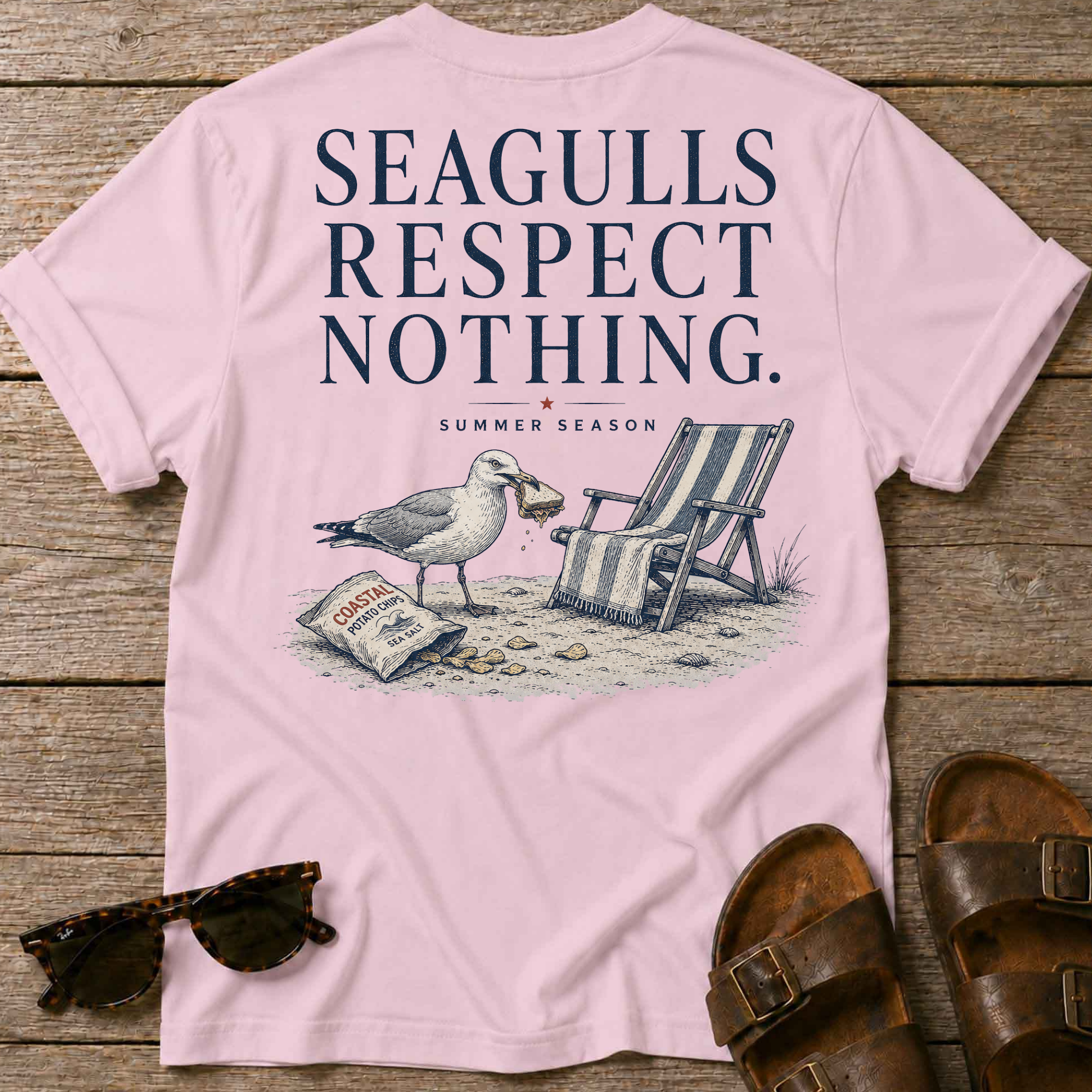 Seagulls respect nothing Back T-Shirt