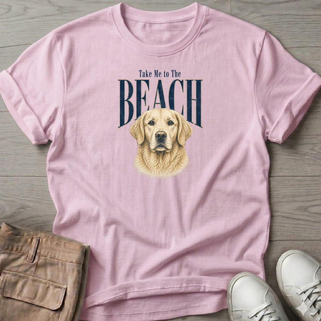 Golden Retriever Take me to the Beach Dog T-Shirt