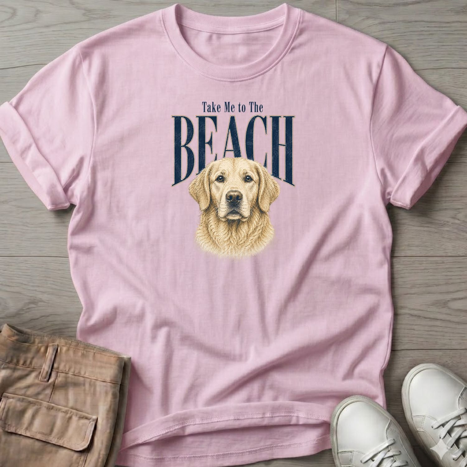 Golden Retriever Take me to the Beach Dog T-Shirt