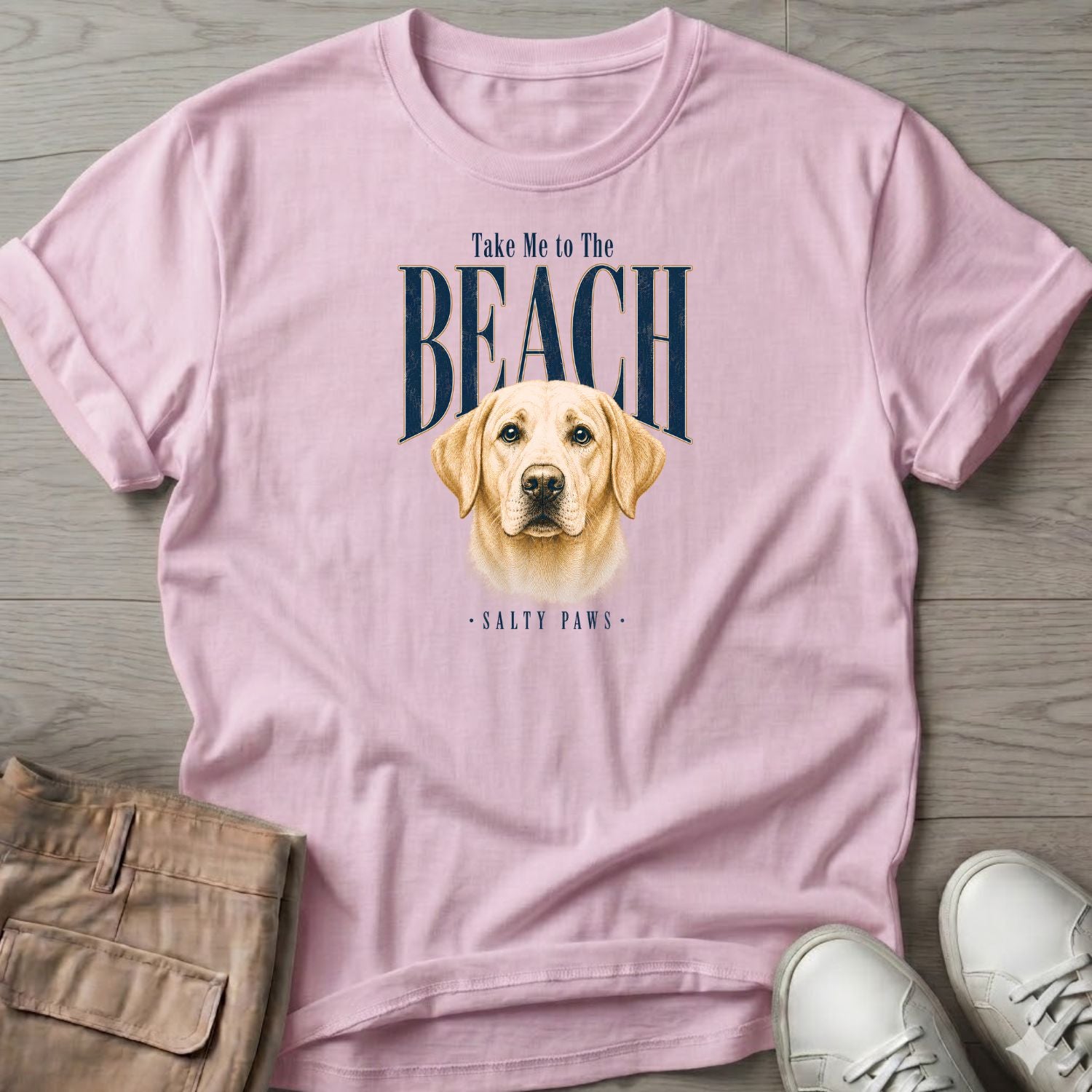Yellow Labrador Take me to the Beach Dog T-Shirt