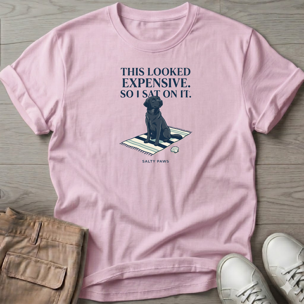 Looked Expensive so I sat on it Black Lab T-Shirt