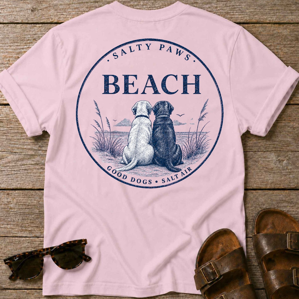 Beach Good Dogs 2 Labs T-Shirt