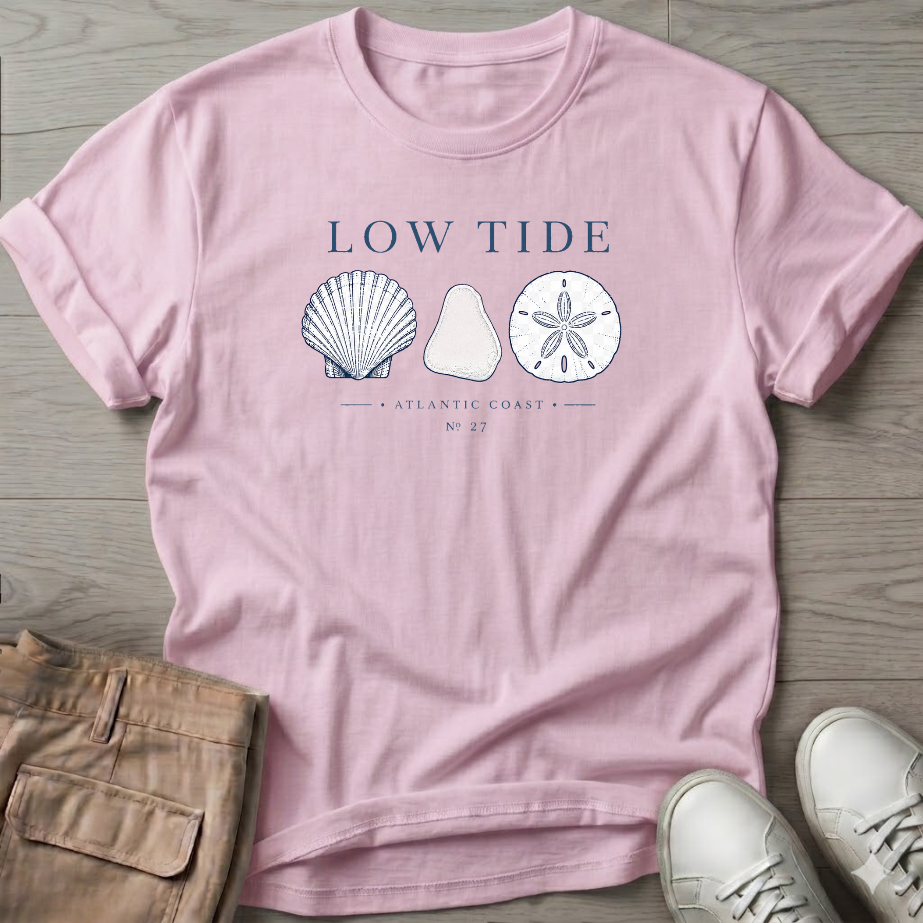 Scallop Beach Glass Sand Dollar Tee