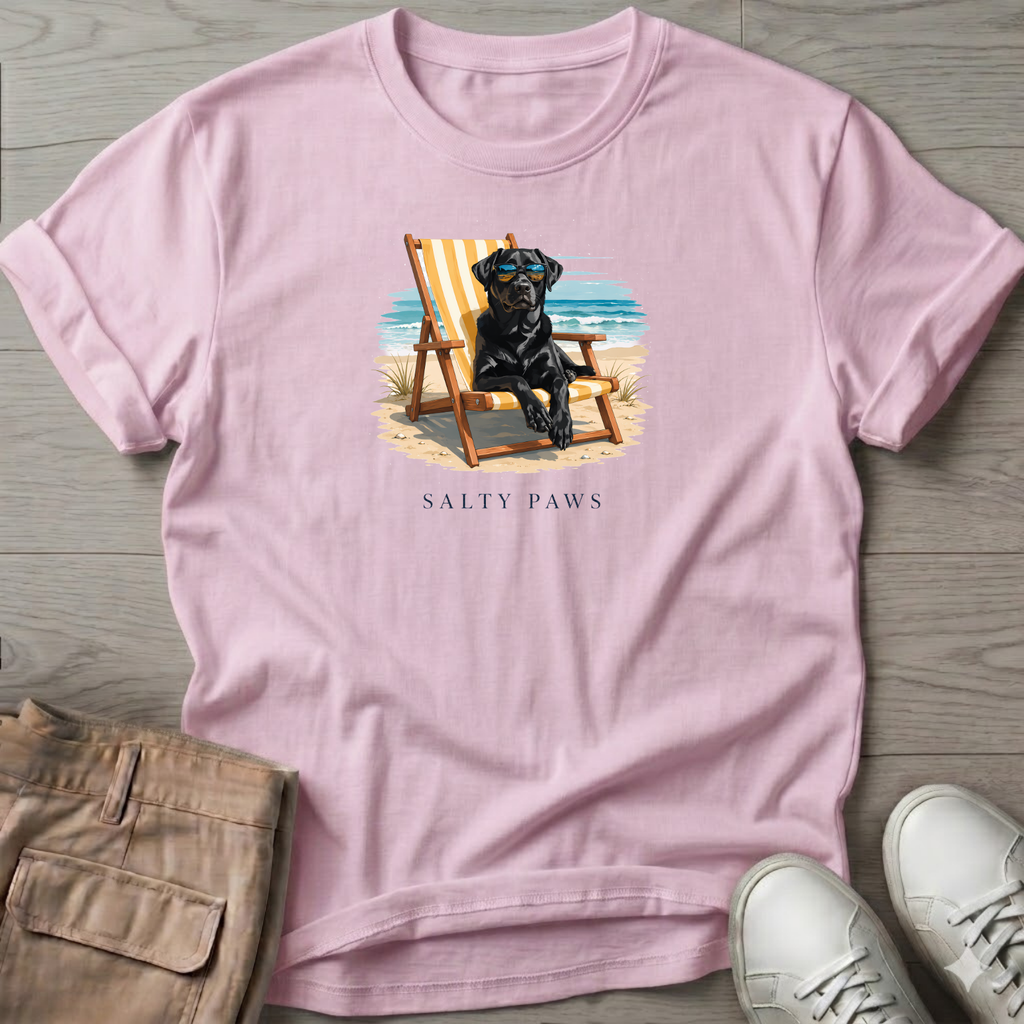 Black Lab Beach Chair Dog T-Shirt