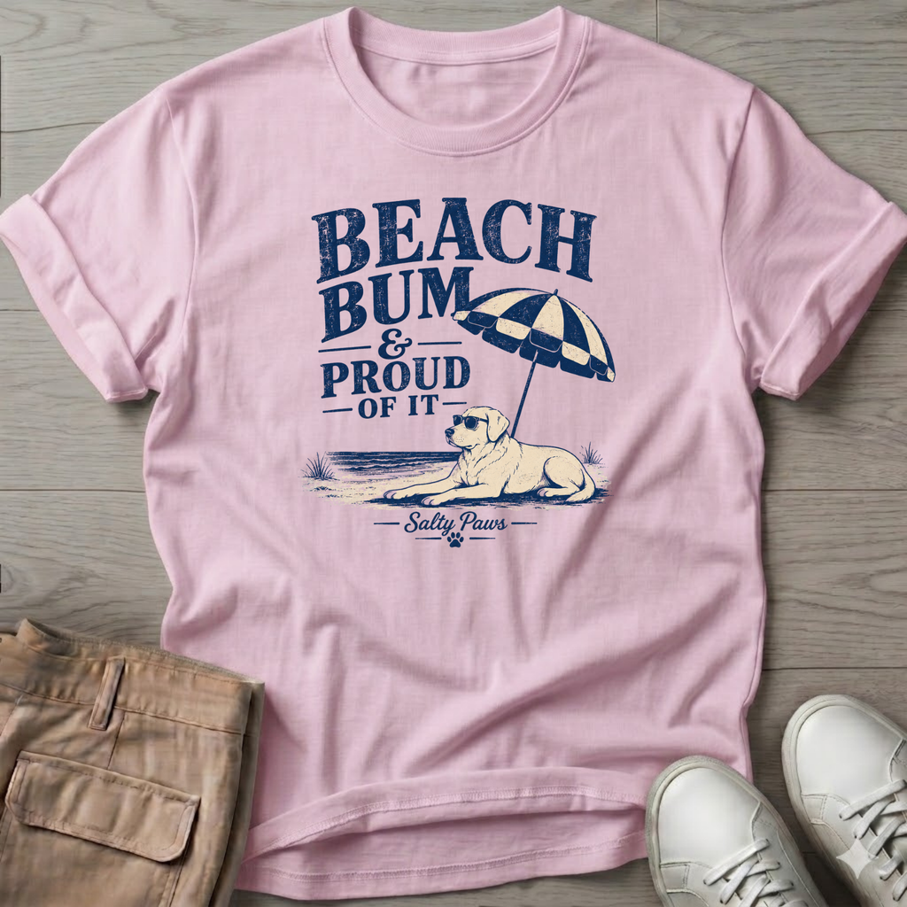 Beach Bum and Proud BACK DESIGN T-Shirt