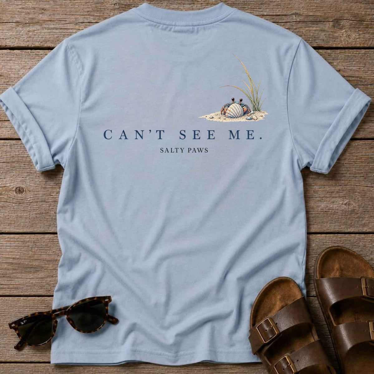 Can't See Me Crab Back Design T-Shirt