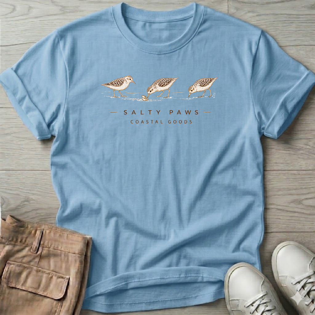 Sandpipers Sharing a Clam T-Shirt