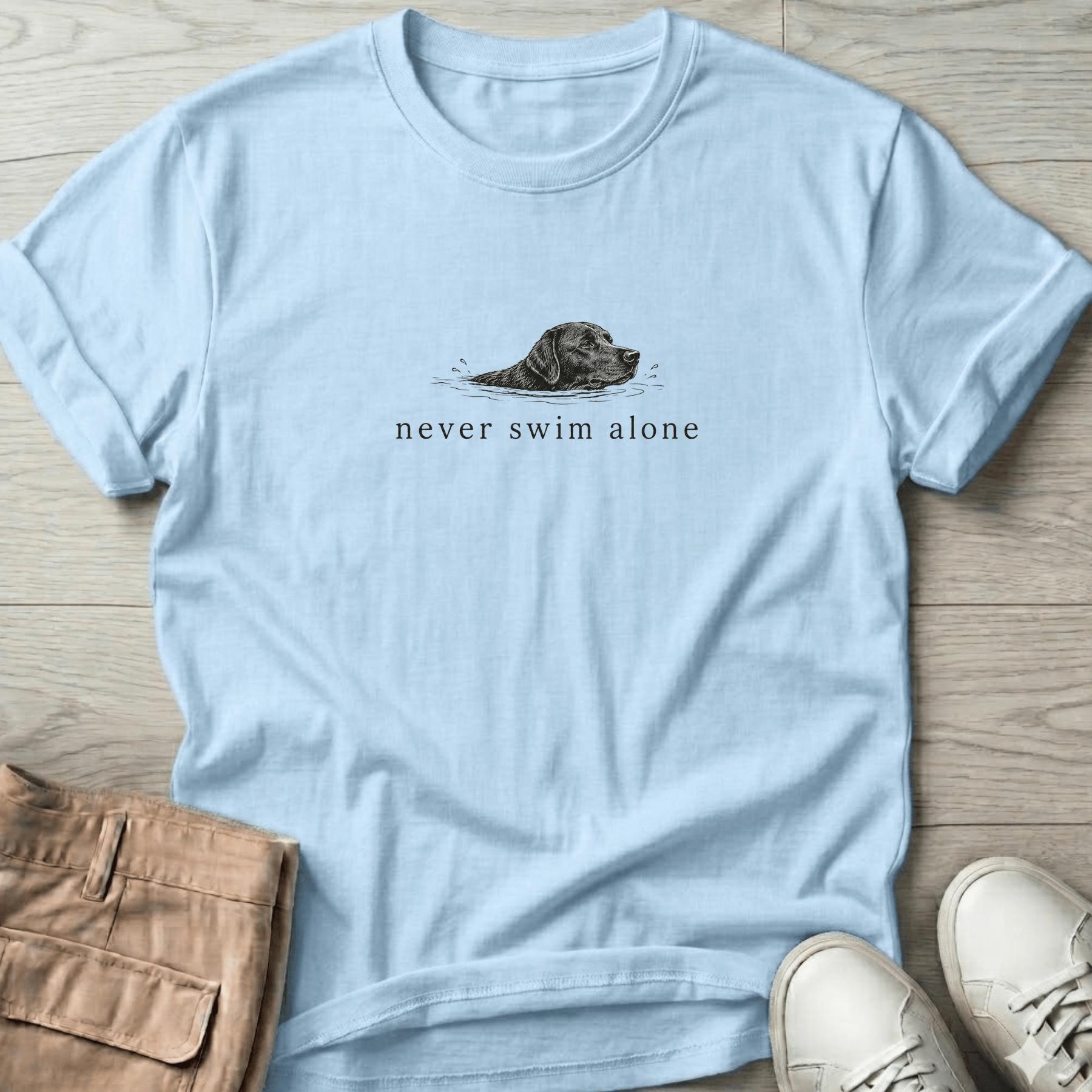 Never Swim Alone Lab Dog T-Shirt