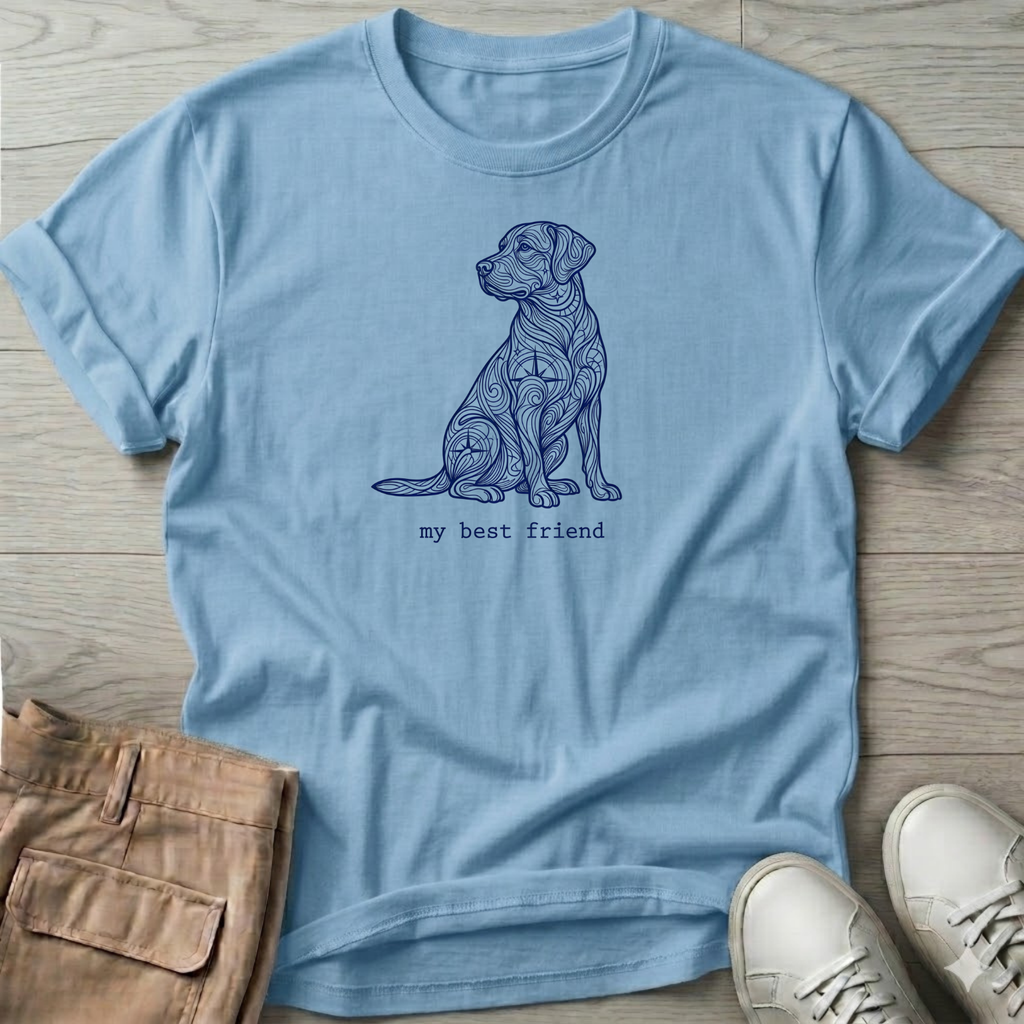 My Best Friend T-Shirt — Beach Dog Line Art Tee
