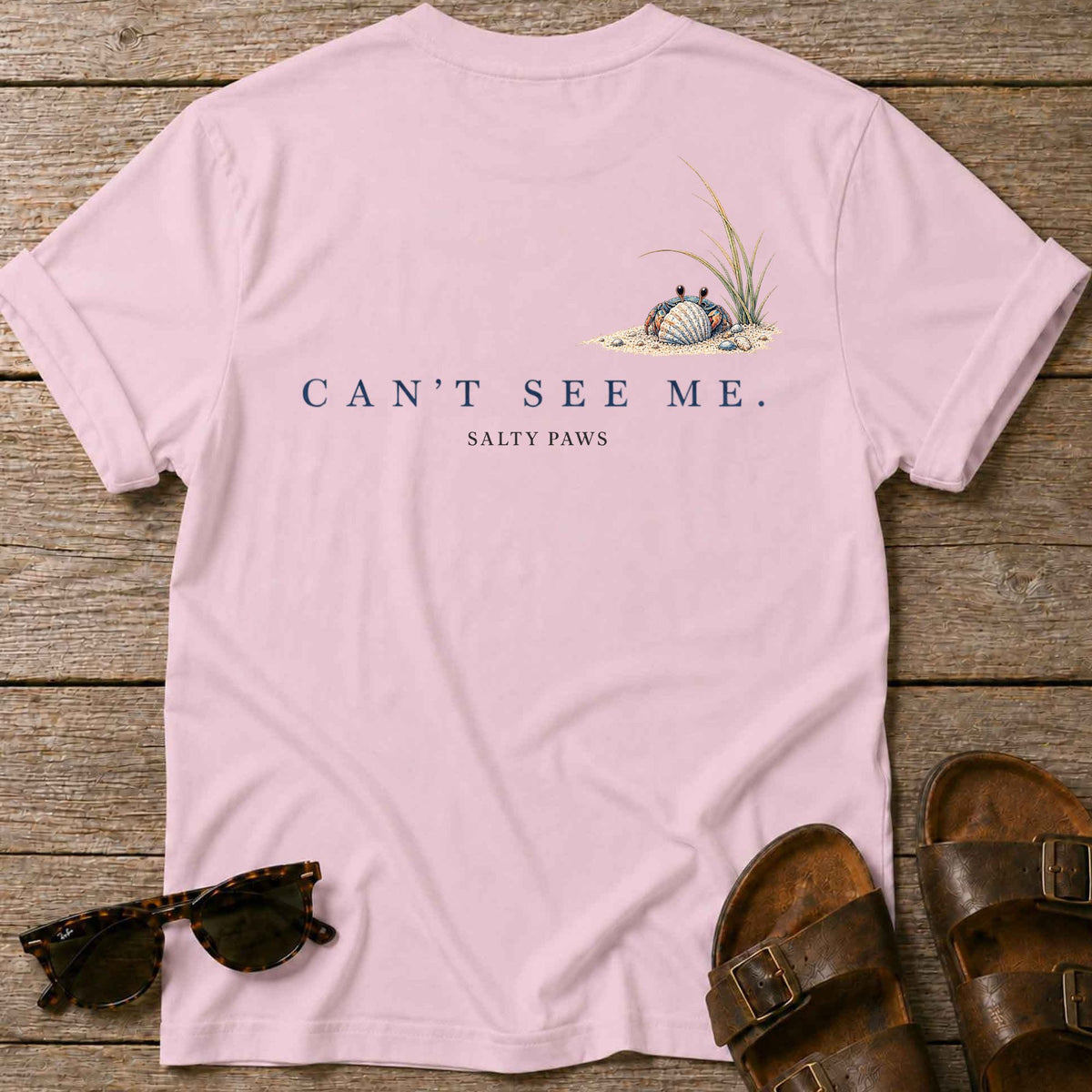 Can't See Me Crab Back Design T-Shirt