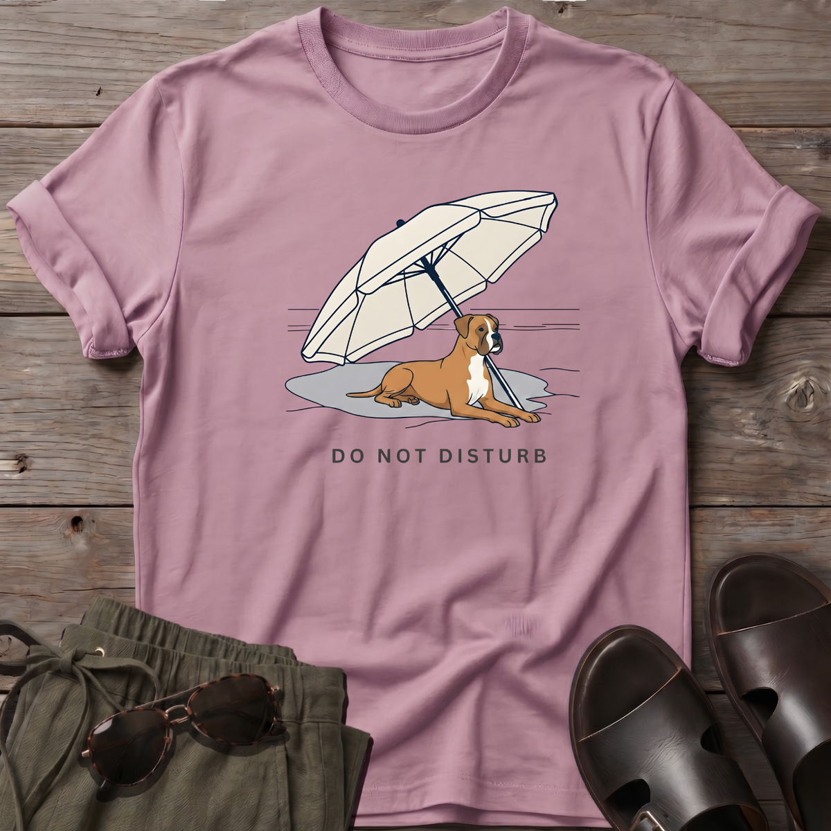 Do Not Disturb Boxer T-Shirt in Light Pink