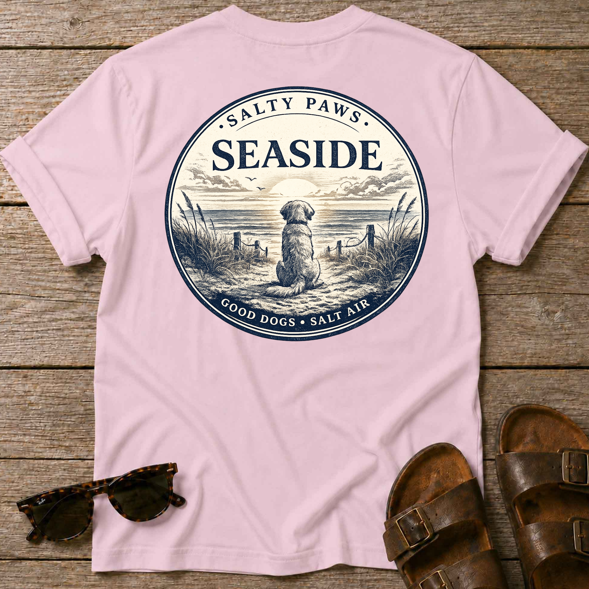 Seaside Good Dogs Back T-Shirt