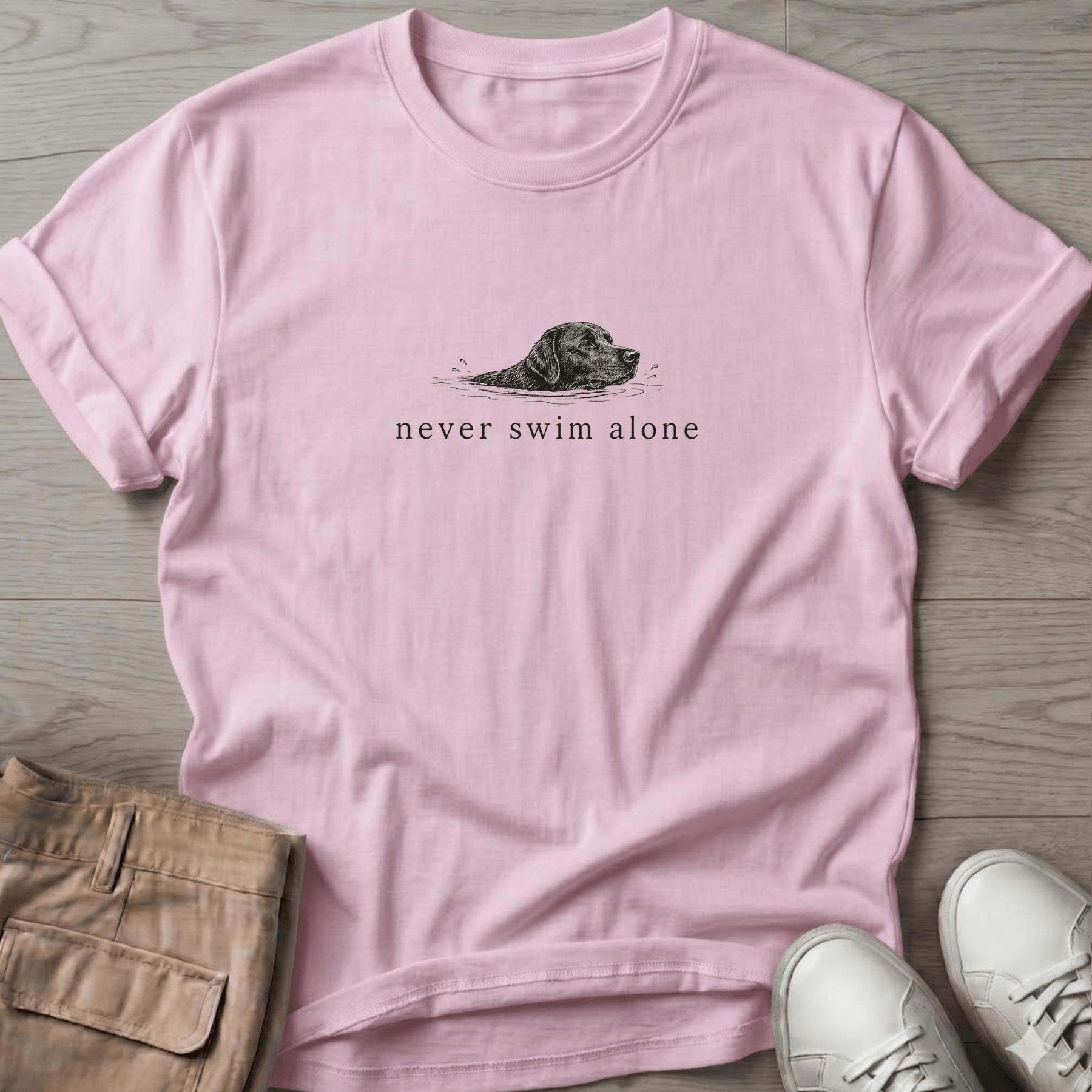 Never Swim Alone Lab Dog T-Shirt