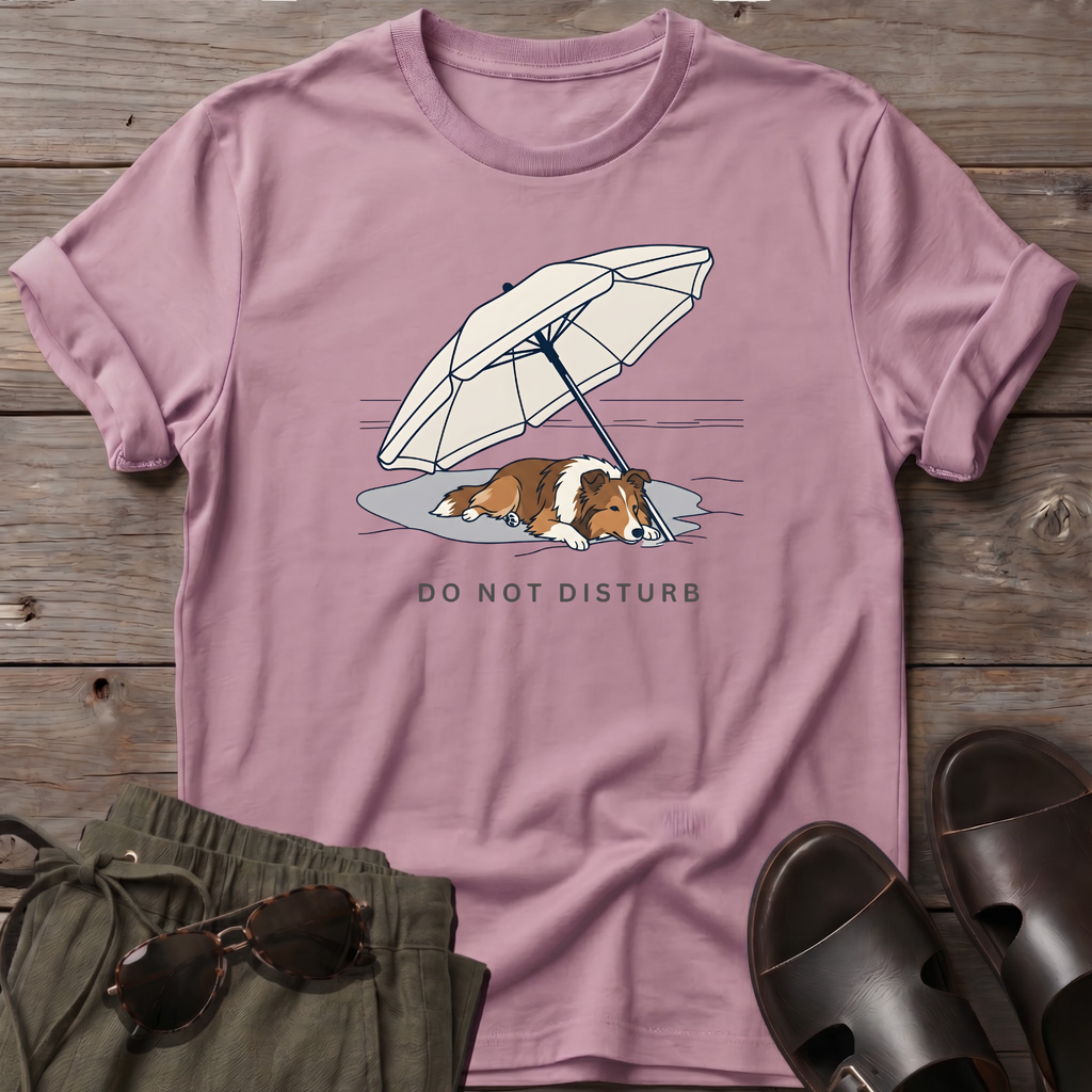 Do Not Disturb Collie T-Shirt in Light Pink