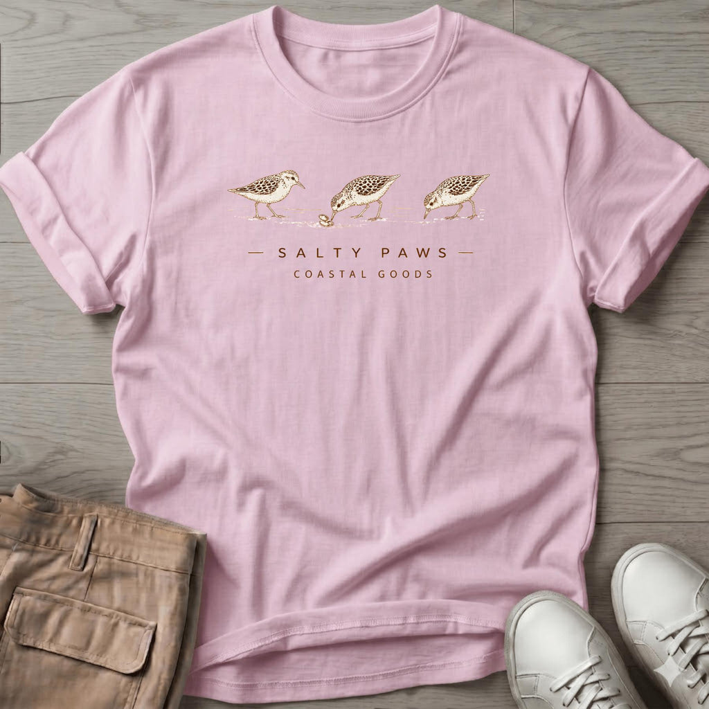 Sandpipers Sharing a Clam T-Shirt