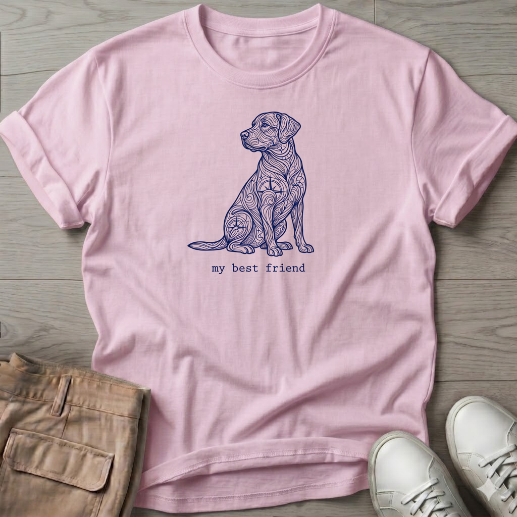 My Best Friend T-Shirt — Beach Dog Line Art Tee