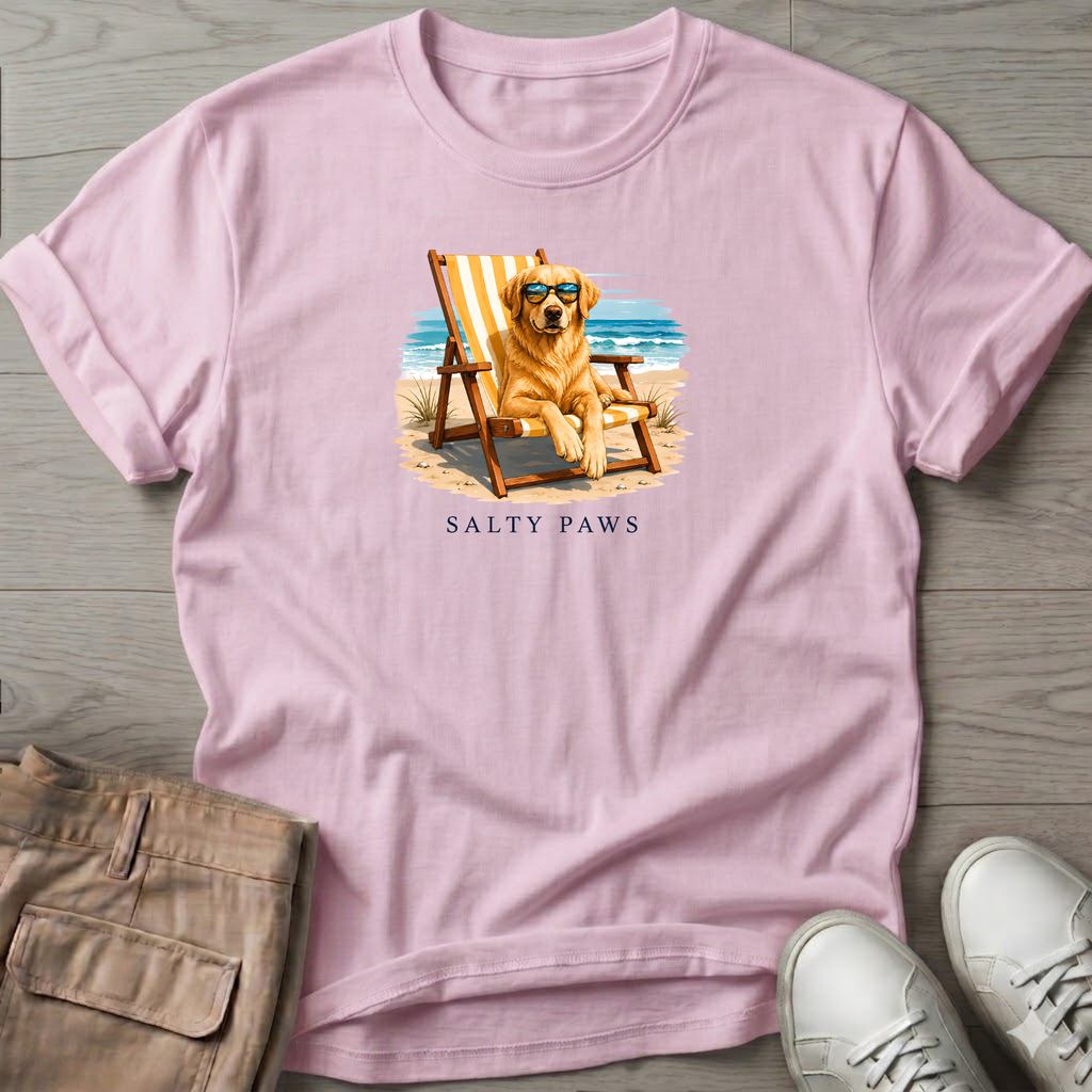 Golden Retriever Beach Chair Dog T-Shirt