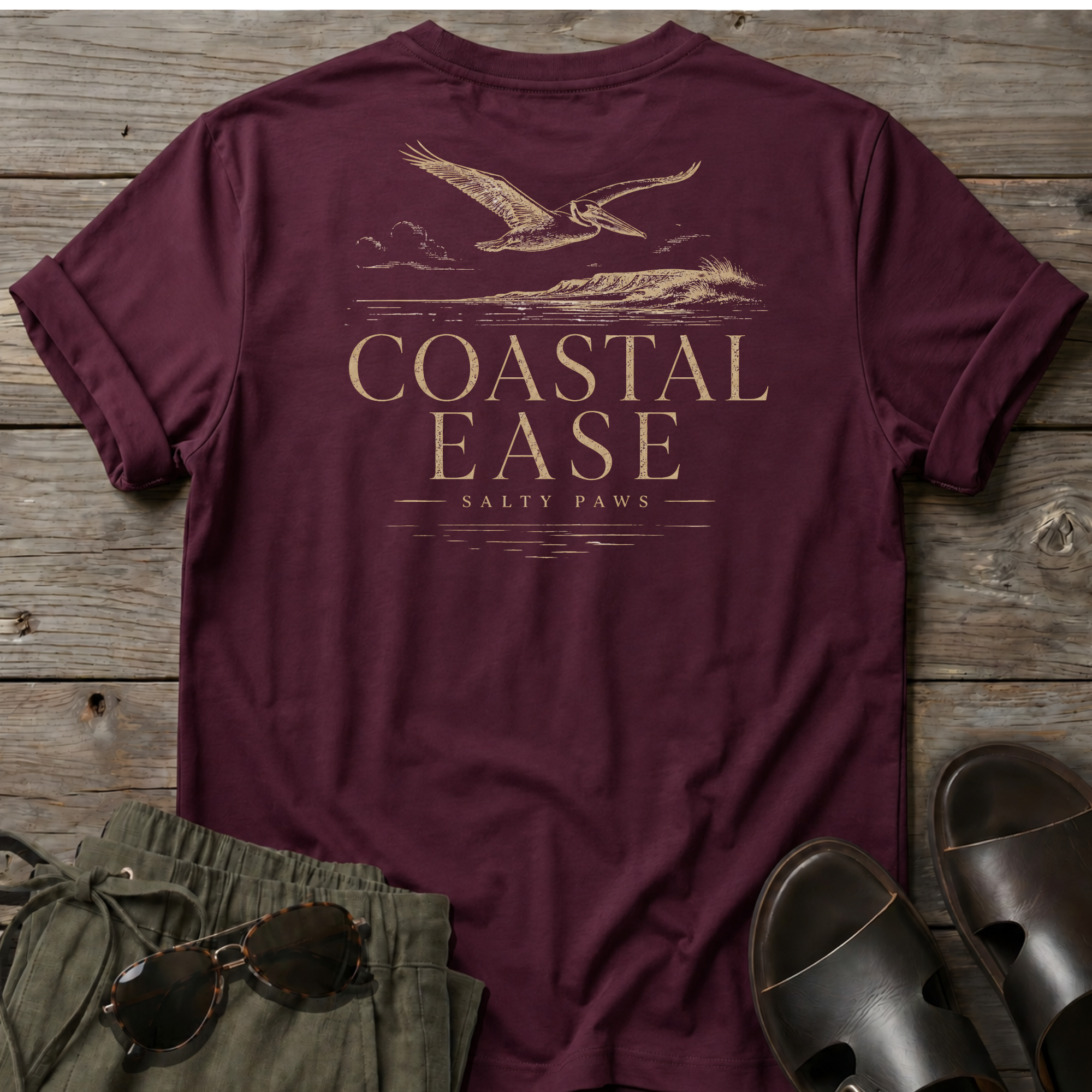 Coastal Ease Bird T-shirt BACK DESIGN