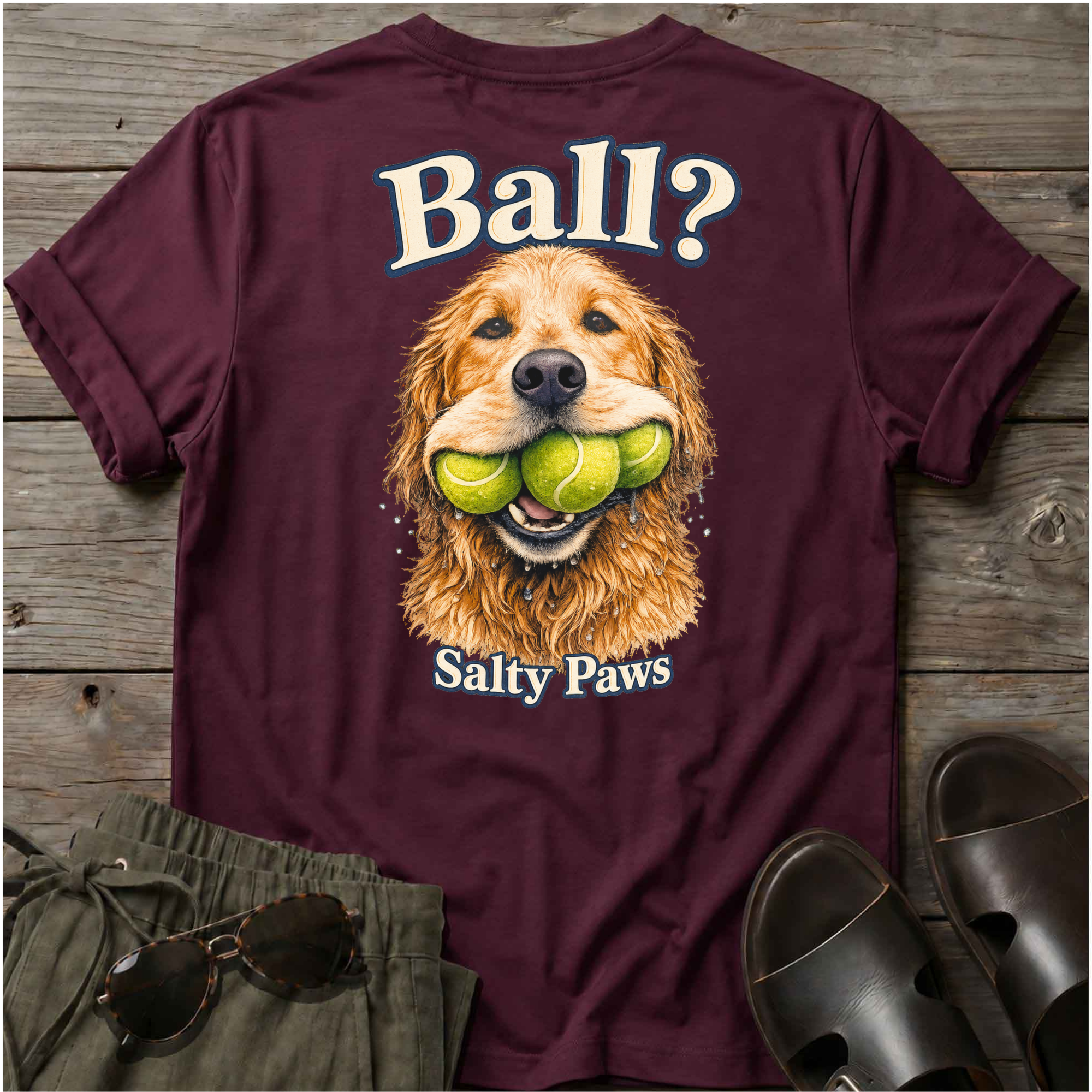 Ball! Golden Retriever BACK DESIGN