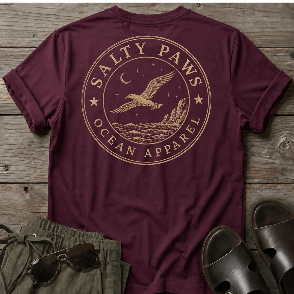 SP Bird Crest Back Design T-Shirt - coastal graphic t-shirt, Salty Paws