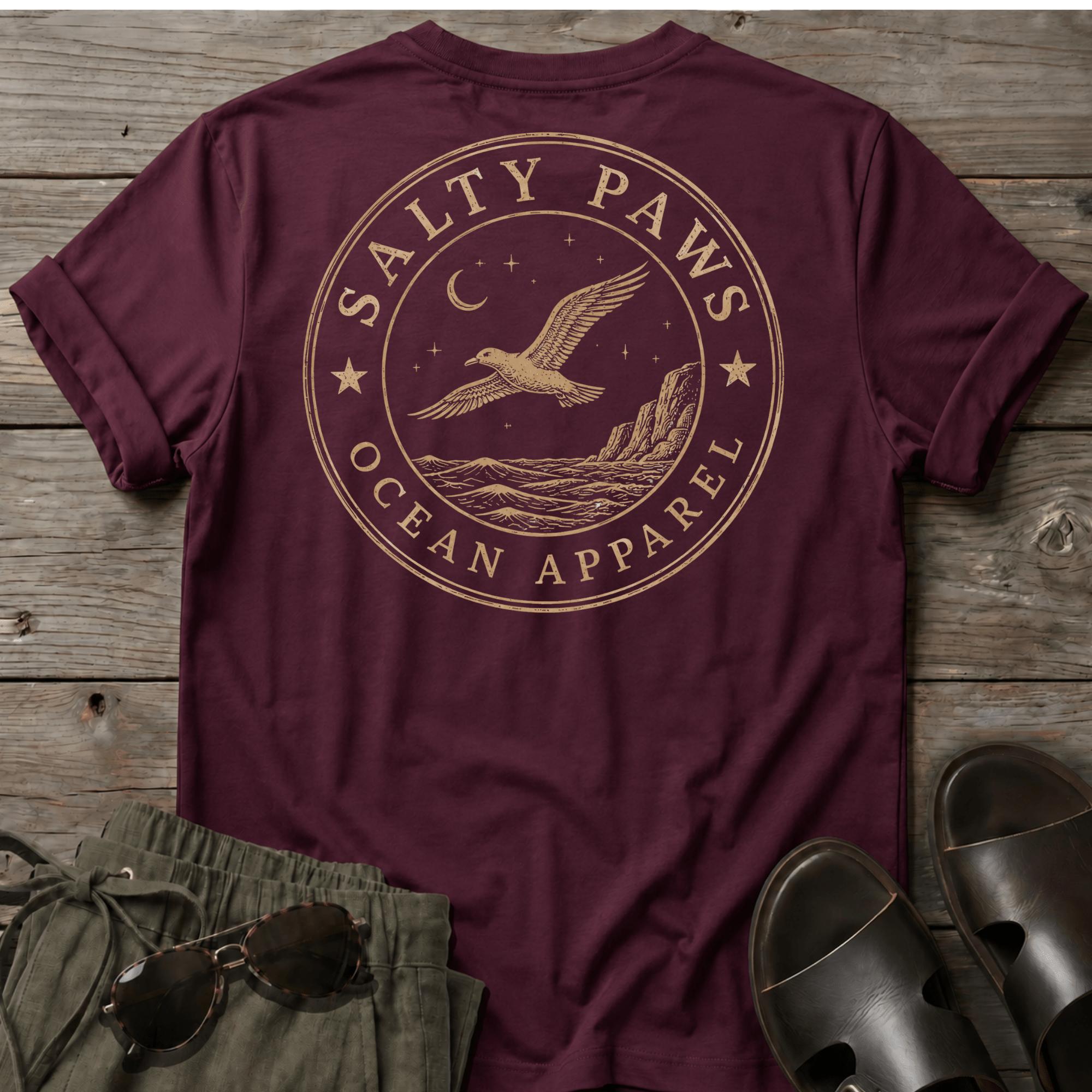 SP Bird Crest Back Design T-Shirt - coastal graphic t-shirt, Salty Paws