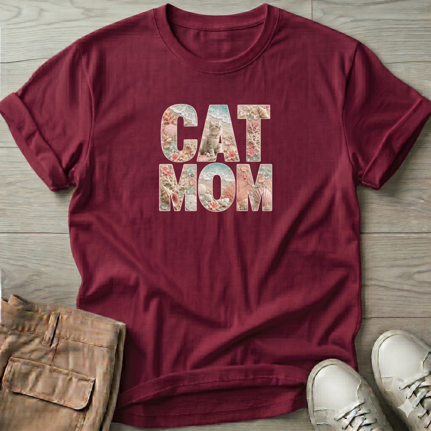 Cat Mom Beachy T-Shirt