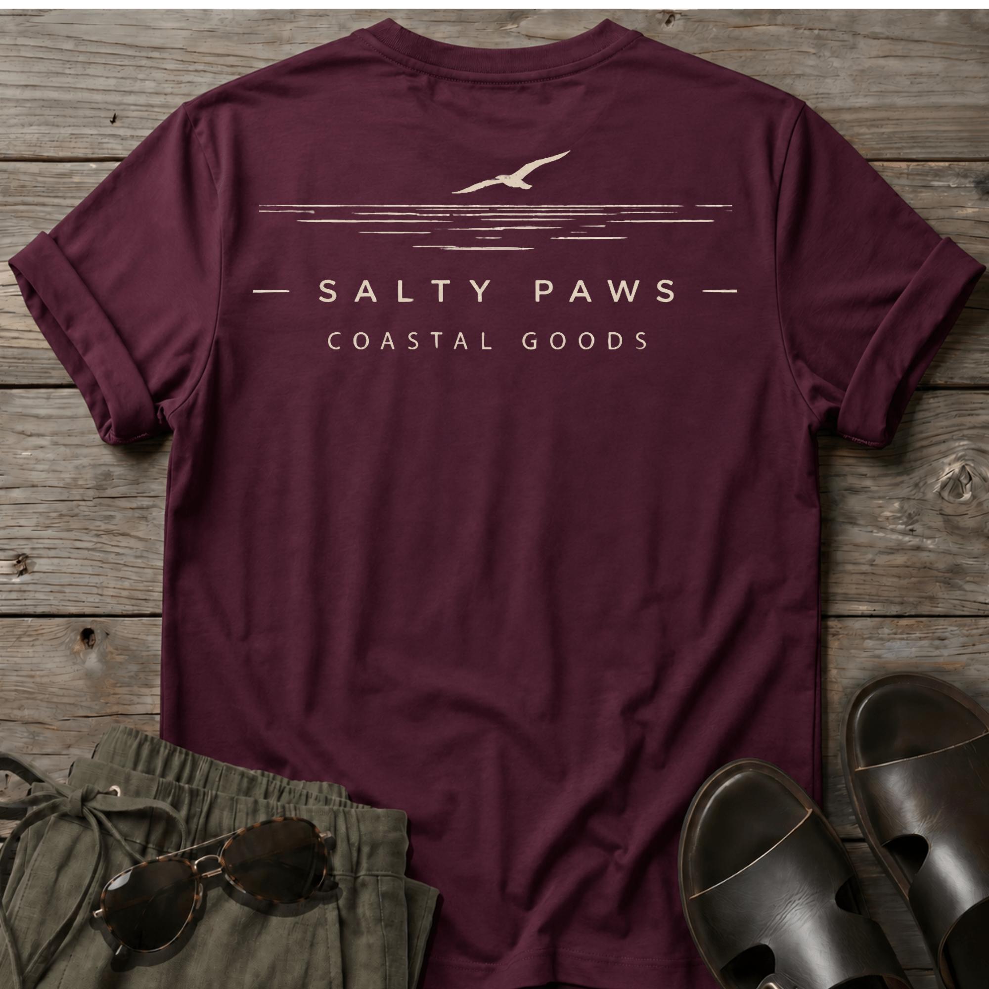 Salty Paws Coastal Goods 2 T-shirt BACK DESIGN