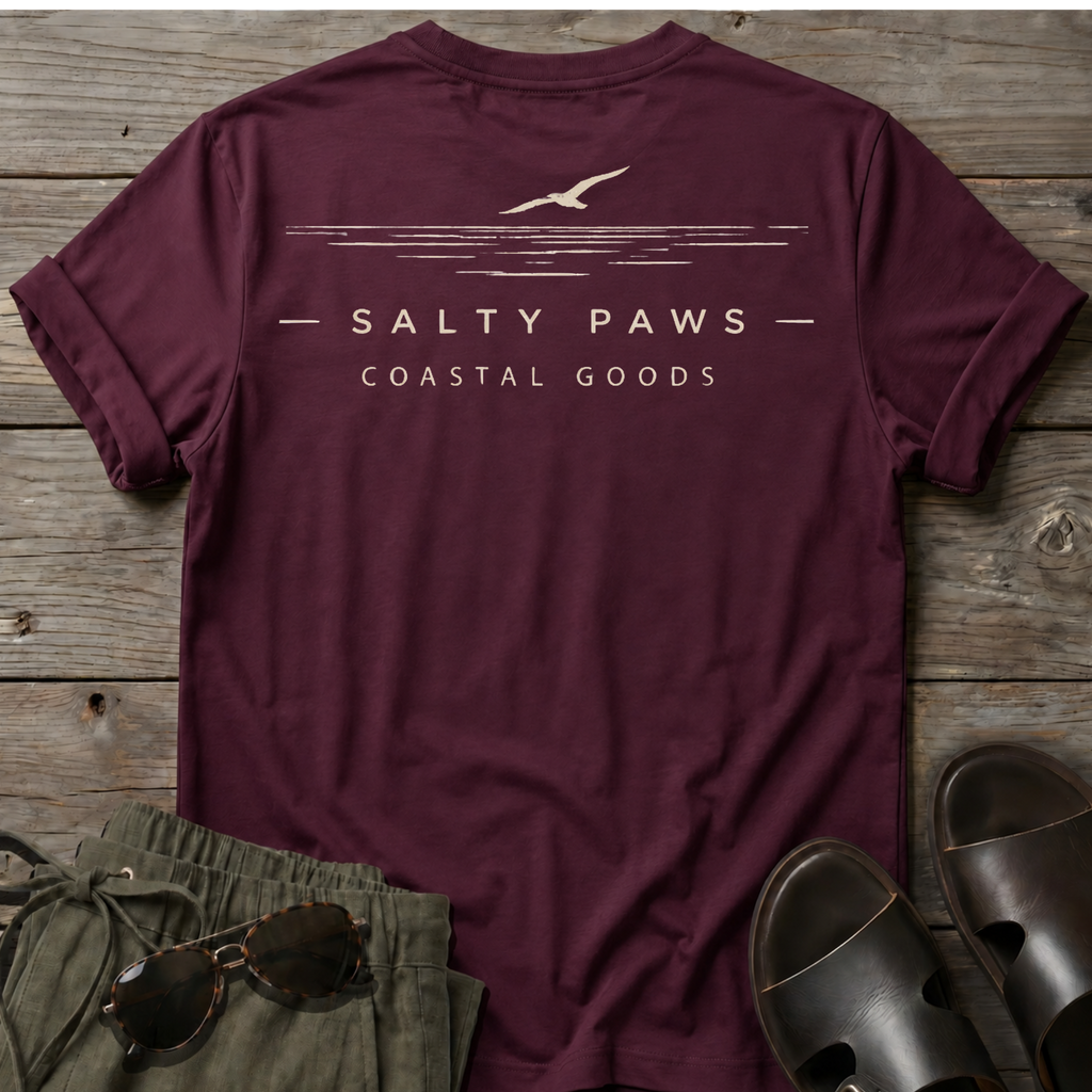 Salty Paws Coastal Goods 2 T-shirt BACK DESIGN