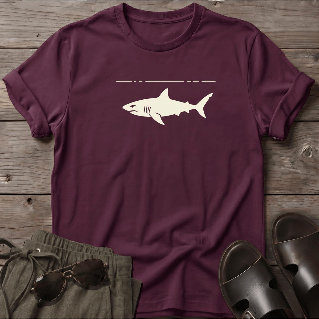Shark Beach Ocean Line Art Tee - coastal graphic t-shirt, Salty Paws