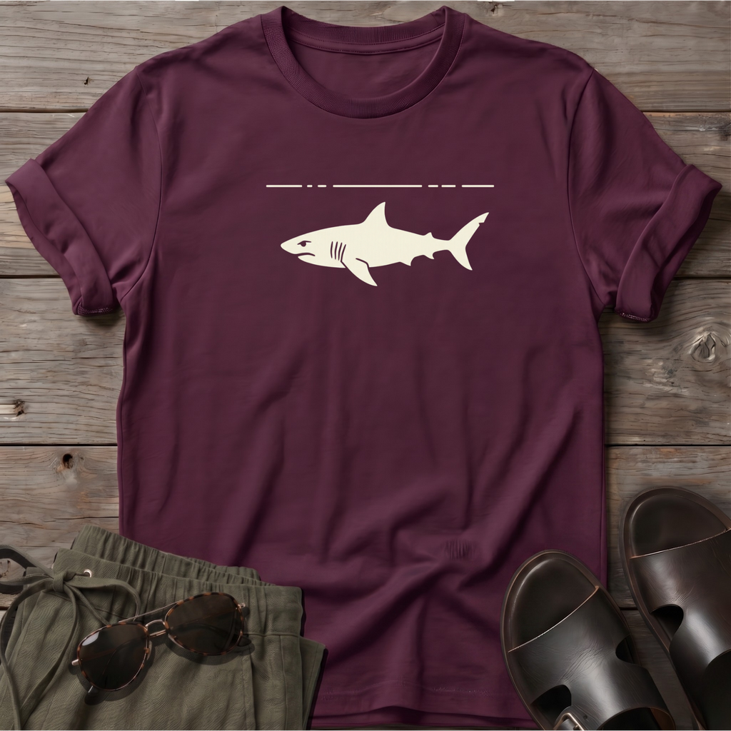 Shark Beach Ocean Line Art Tee