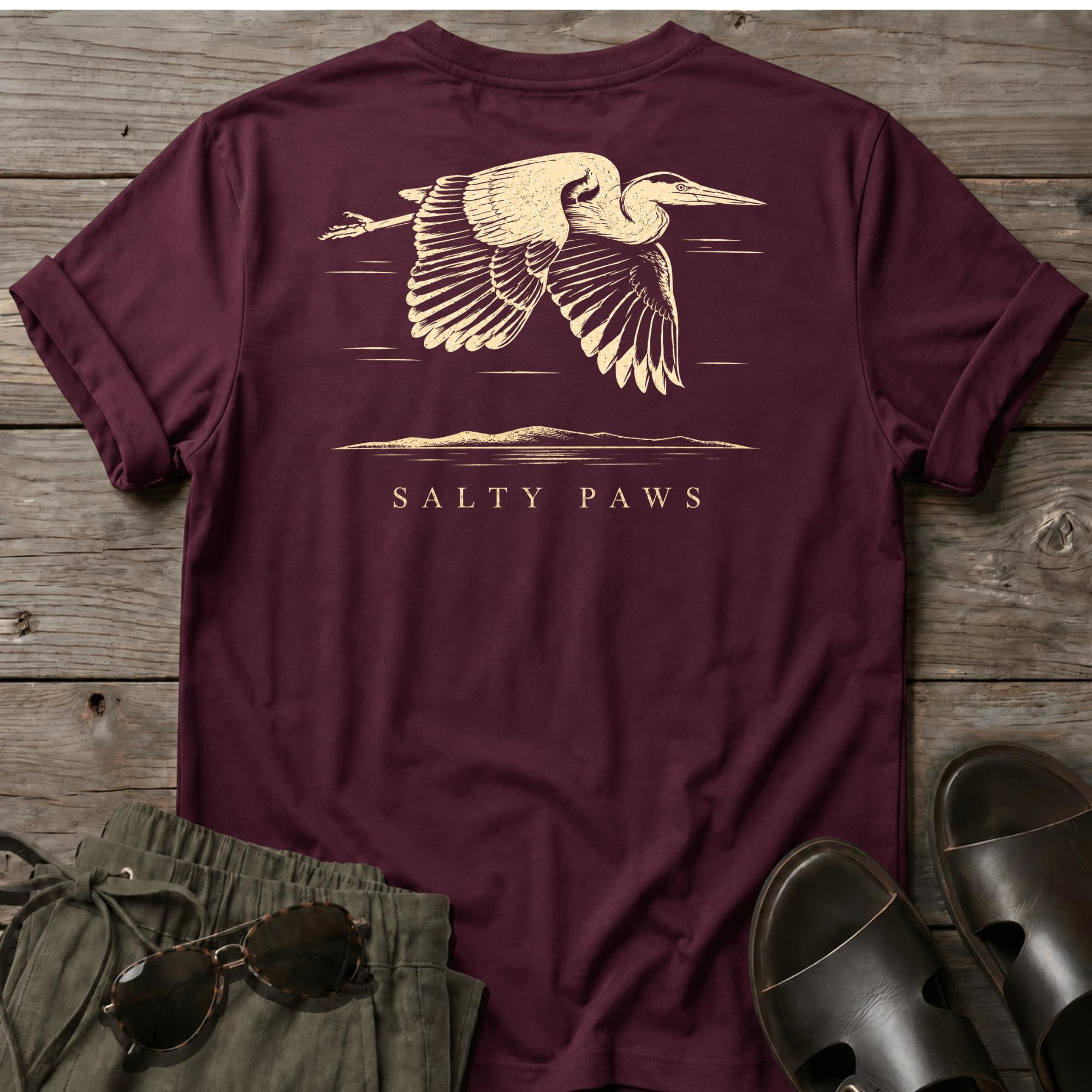 Great Heron Flight 3 T-shirt BACK DESIGN