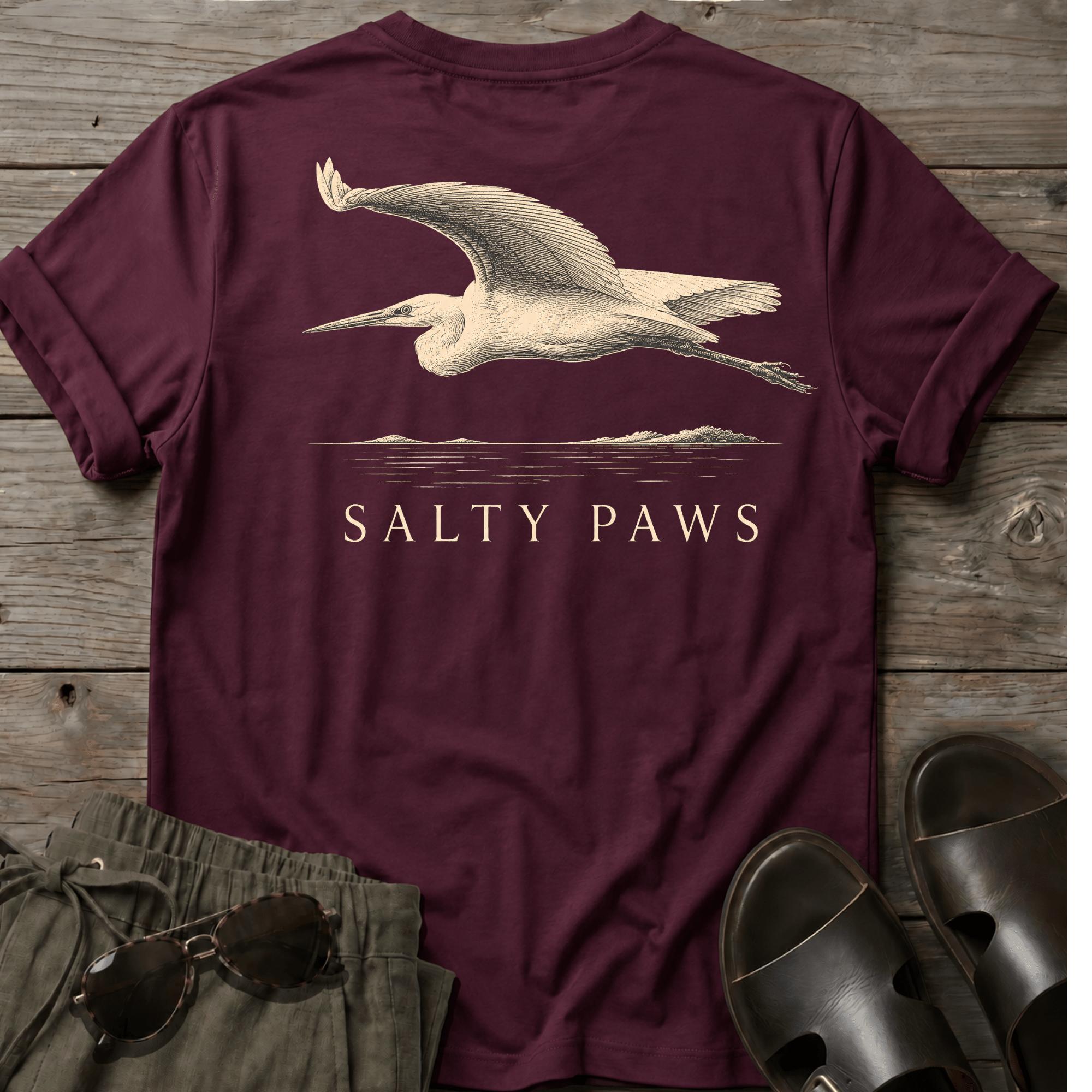 Egret in Flight 2 BACK DESIGN T-Shirt