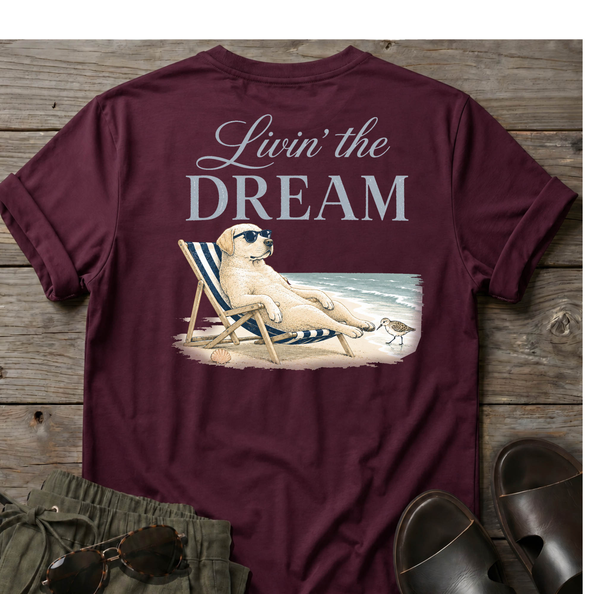 Livin the Dream Golden T-shirt BACK DESIGN