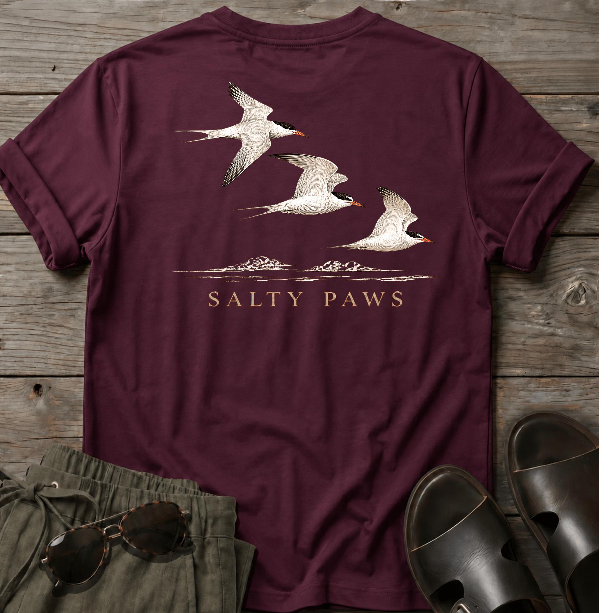 3 Terns in Flight BACK DESIGN T-Shirt