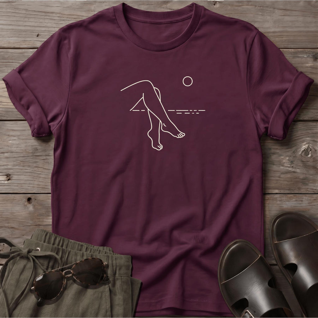 Legs 2 Beach Ocean Line Art Tee - coastal graphic t-shirt, Salty Paws
