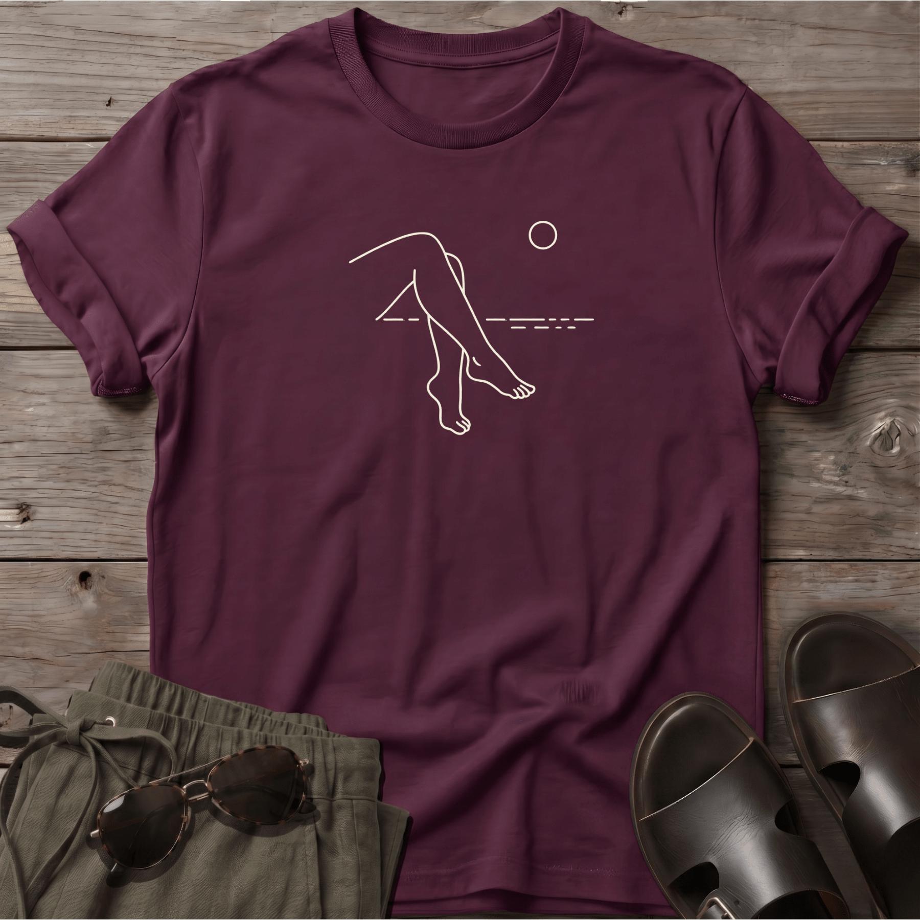 Legs 2 Beach Ocean Line Art Tee - coastal graphic t-shirt, Salty Paws