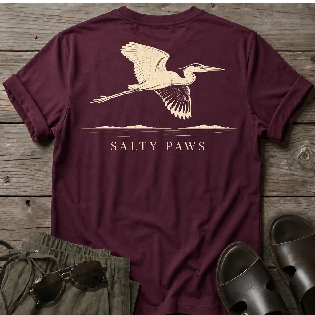 Great Heron Flight T-shirt BACK DESIGN