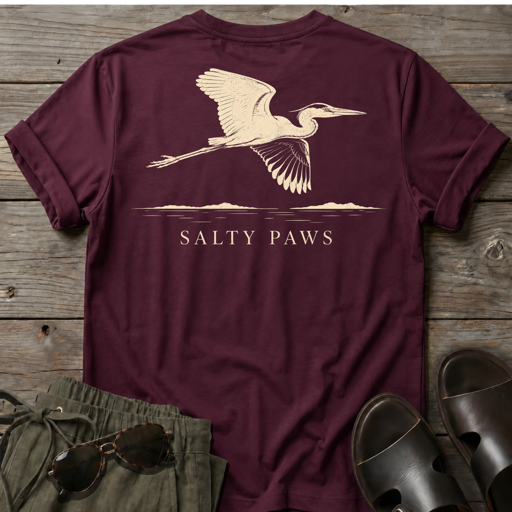 Great Heron Flight T-shirt BACK DESIGN