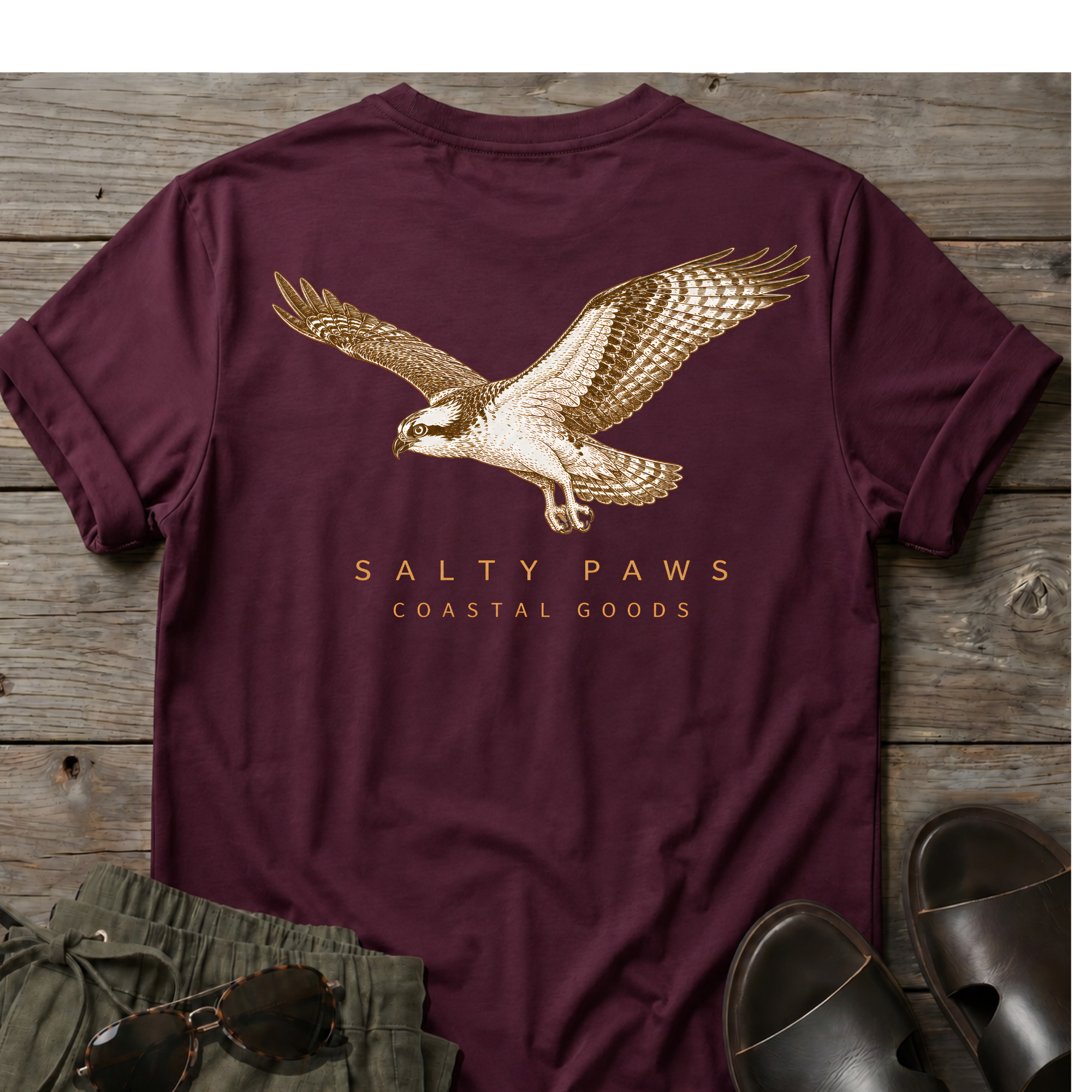 Osprey in Flight T-shirt BACK DESIGN